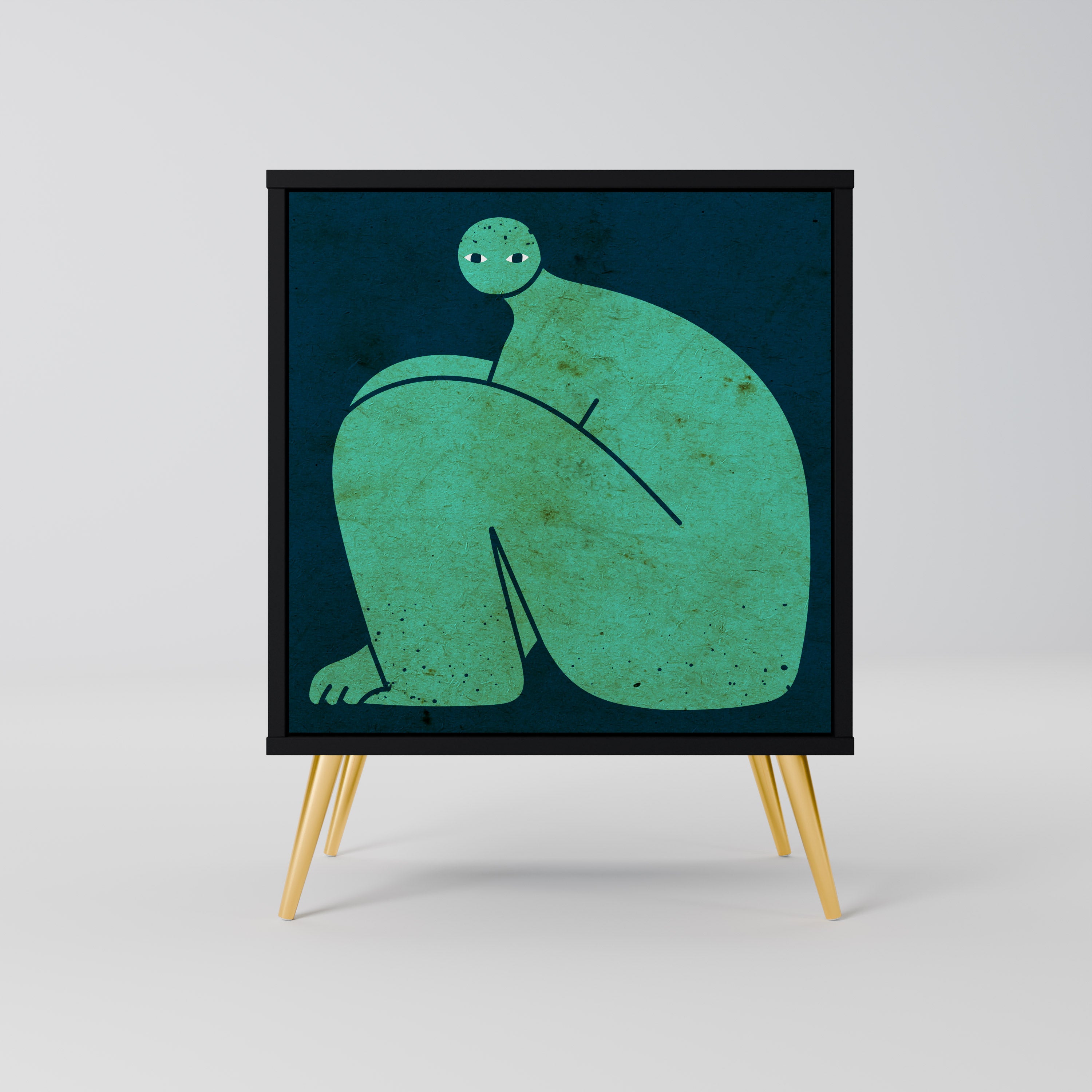 JUNTOS PERO POR SEPARADO Aparador de 1 puerta en acabado negro