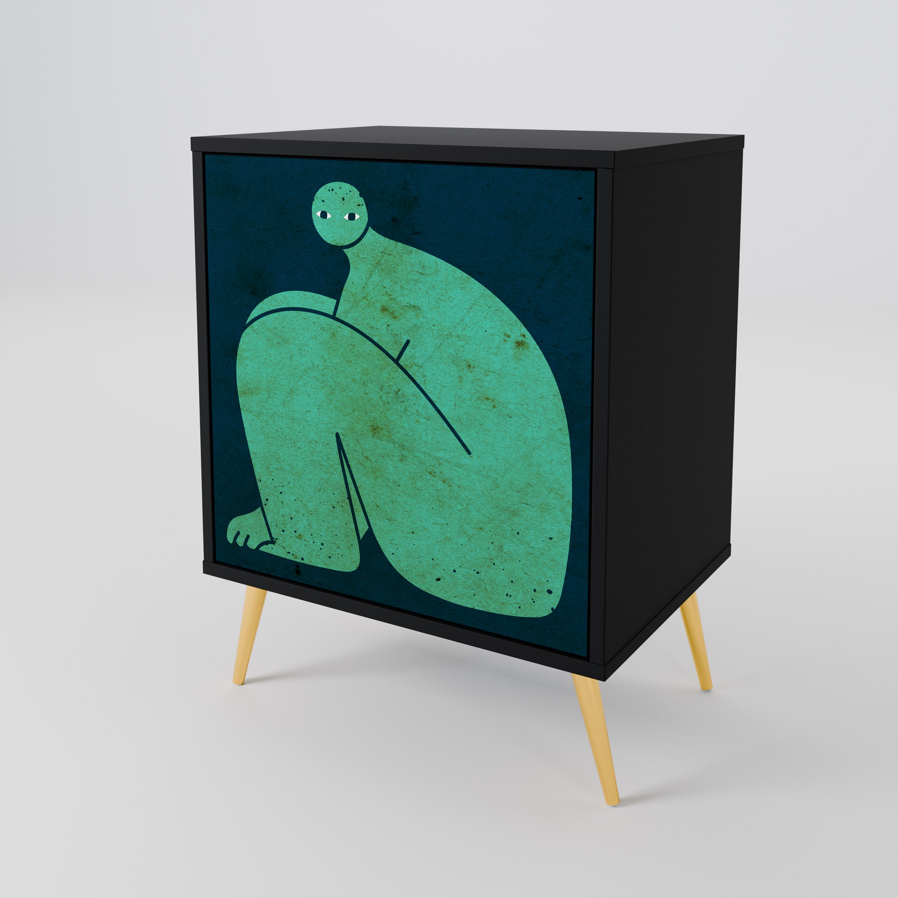 JUNTOS PERO POR SEPARADO Aparador de 1 puerta en acabado negro