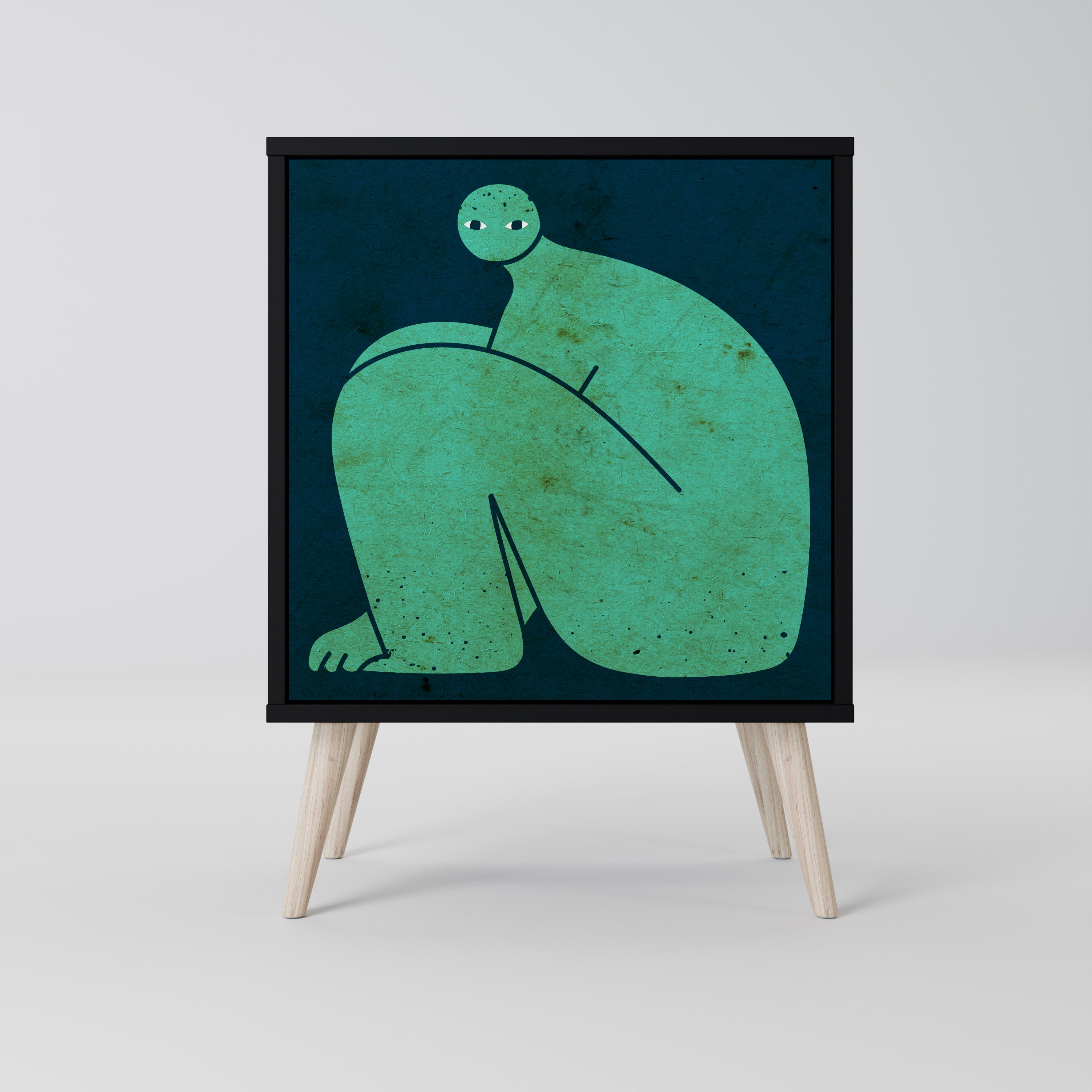 JUNTOS PERO POR SEPARADO Aparador de 1 puerta en acabado negro