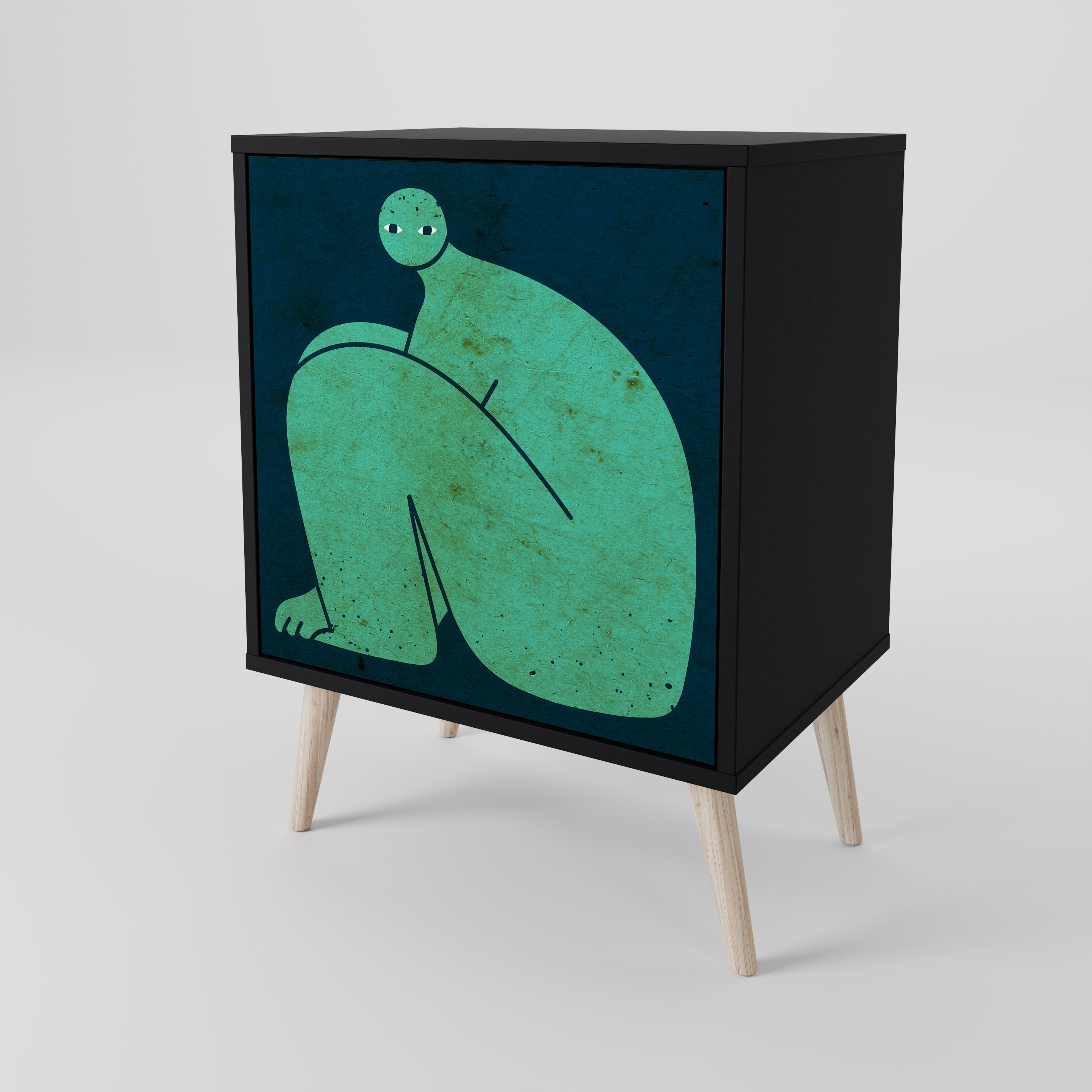 JUNTOS PERO POR SEPARADO Aparador de 1 puerta en acabado negro