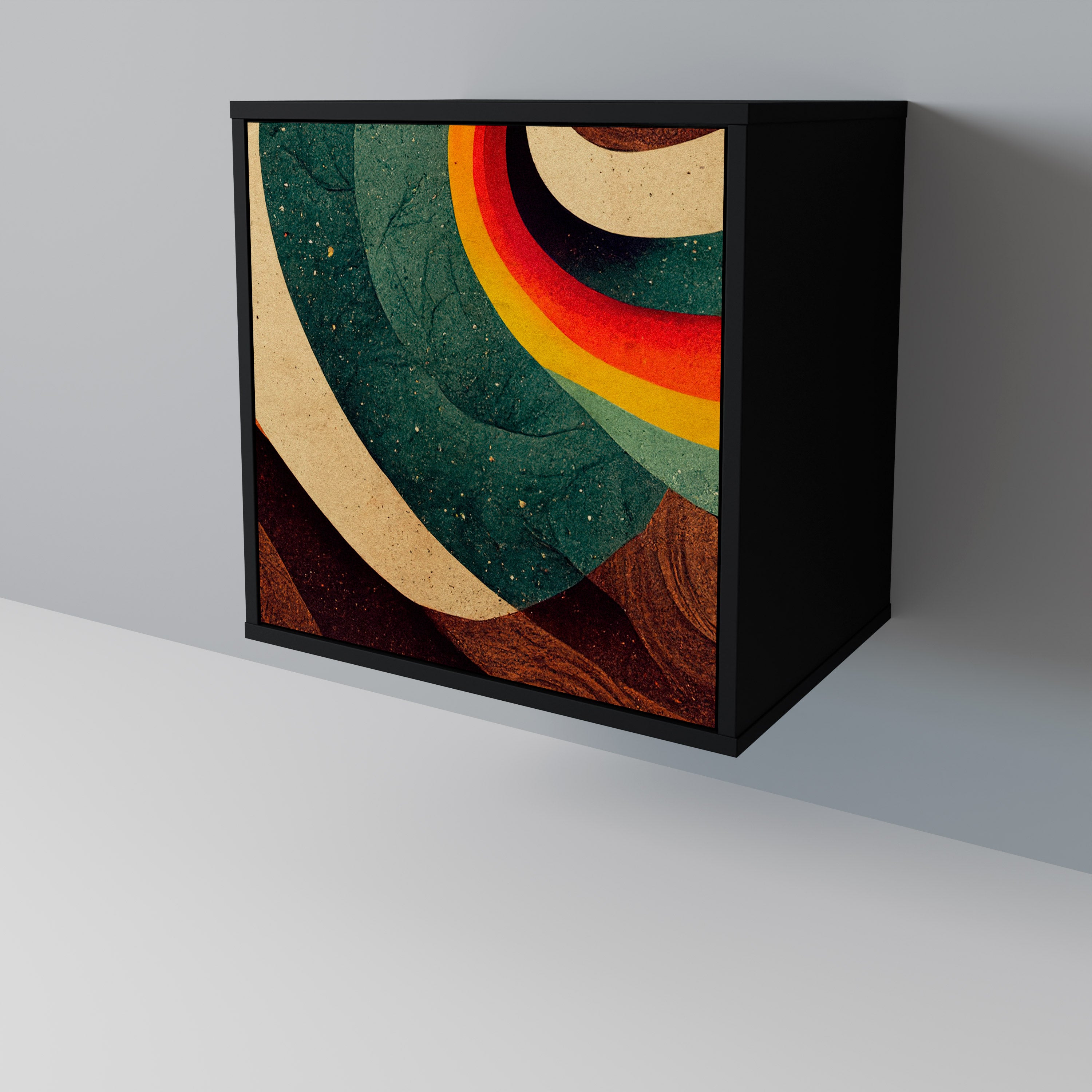 Aparador COLORFUL STRANDS de 1 puerta en acabado negro