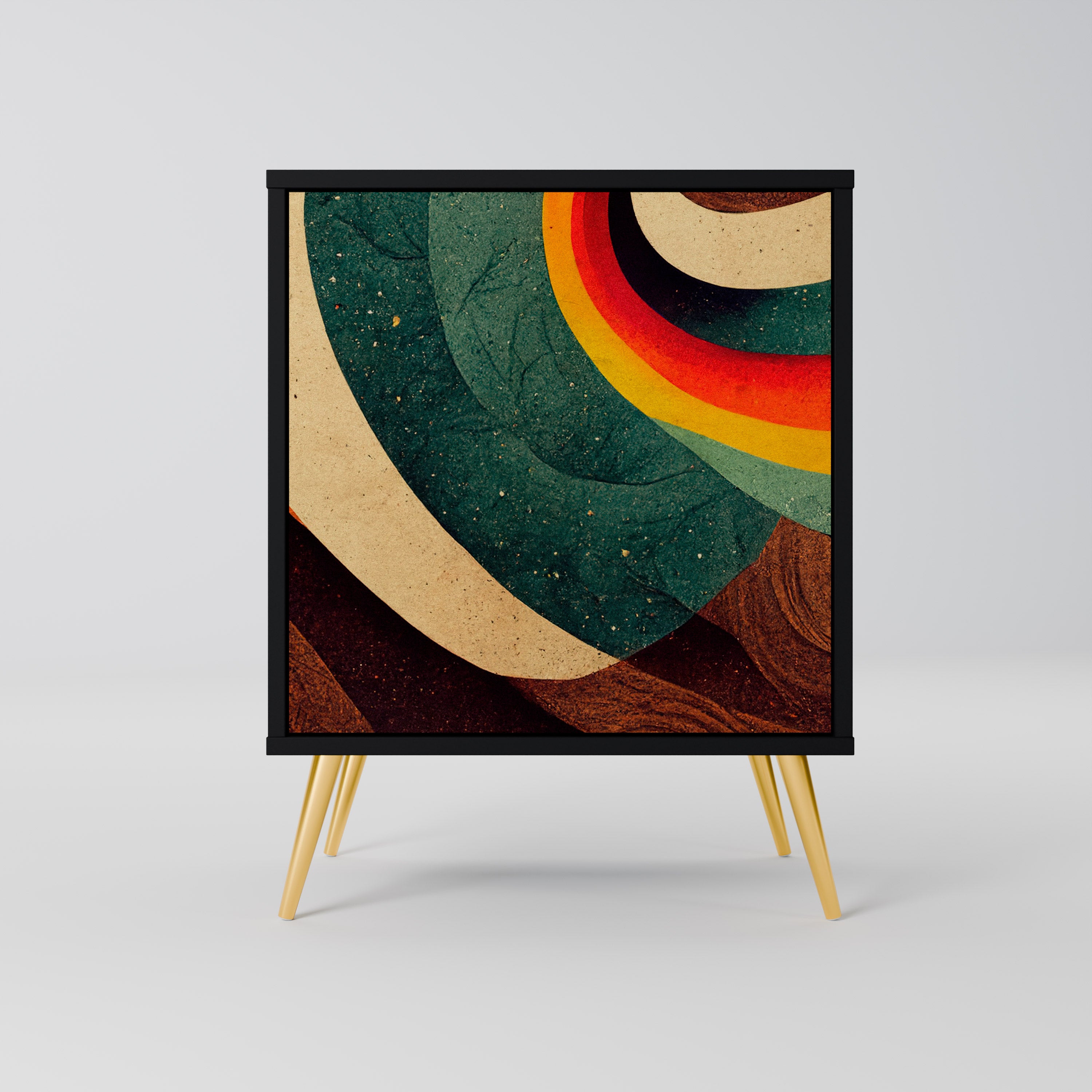 Aparador COLORFUL STRANDS de 1 puerta en acabado negro