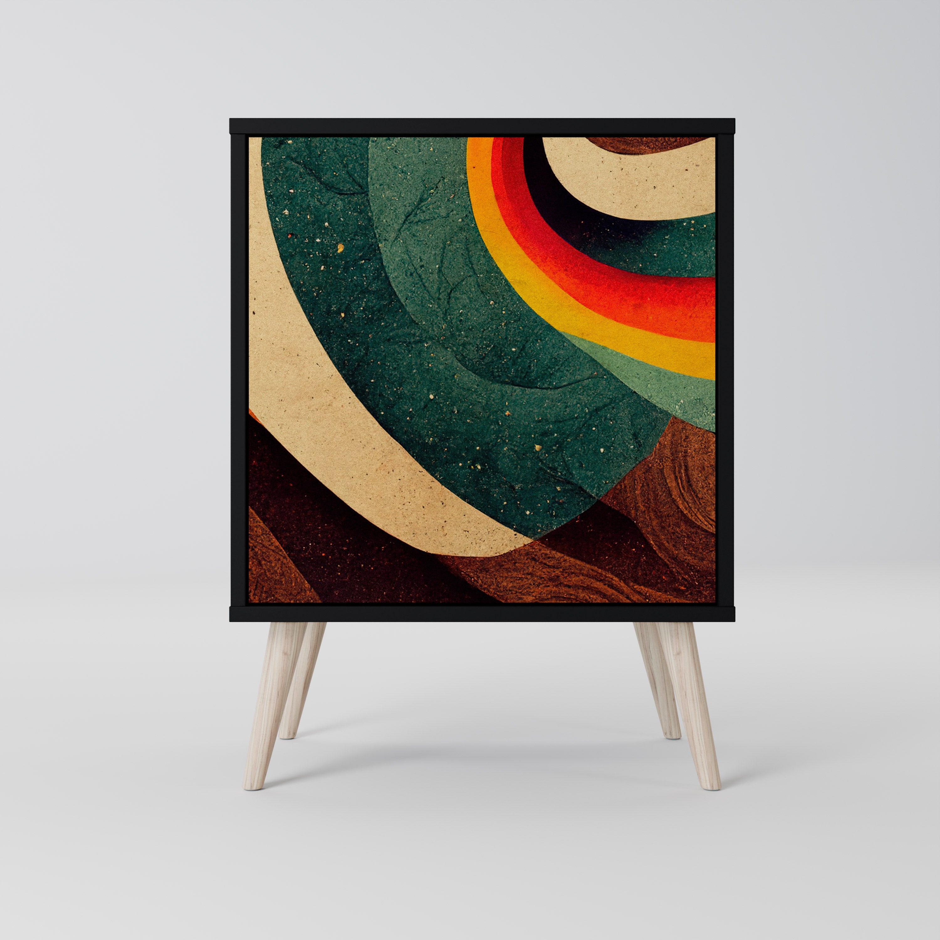 Aparador COLORFUL STRANDS de 1 puerta en acabado negro