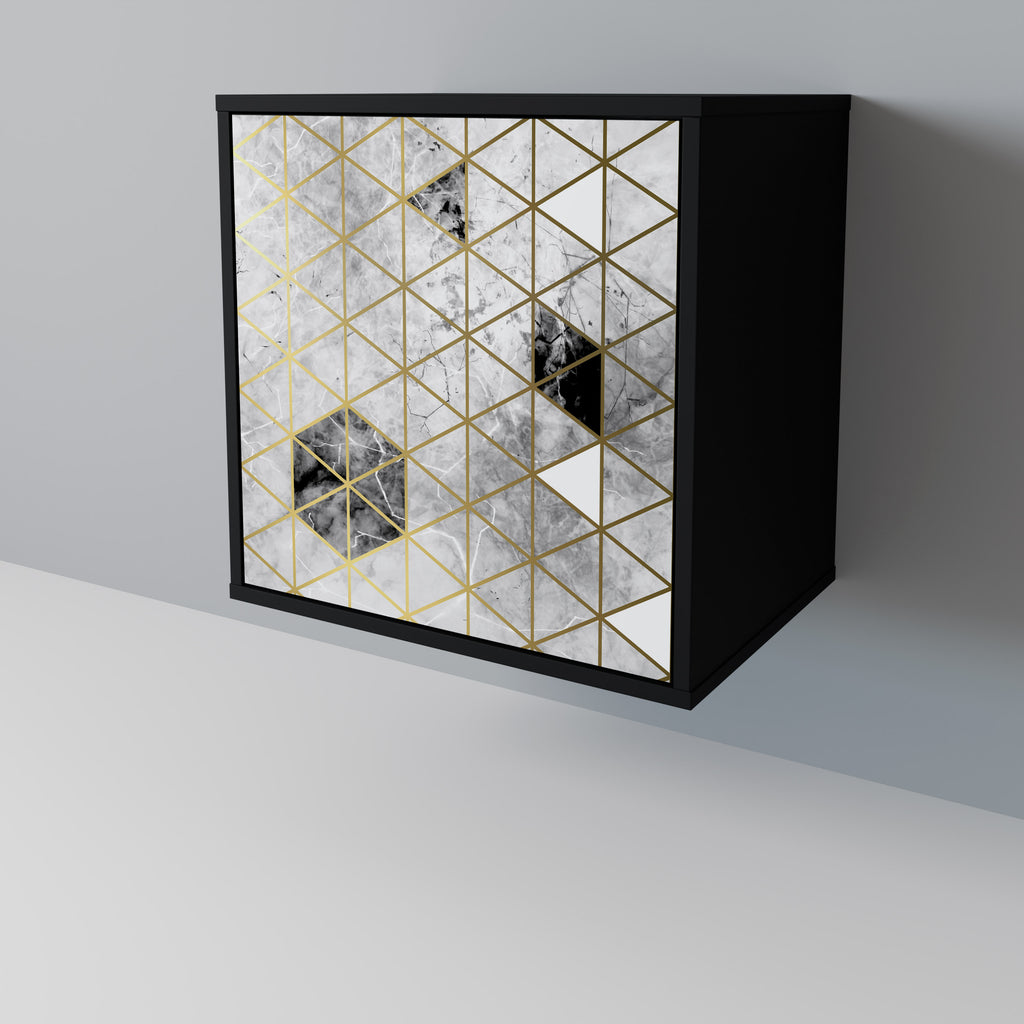 Aparador de 1 puerta ASHEN ARIA en acabado negro