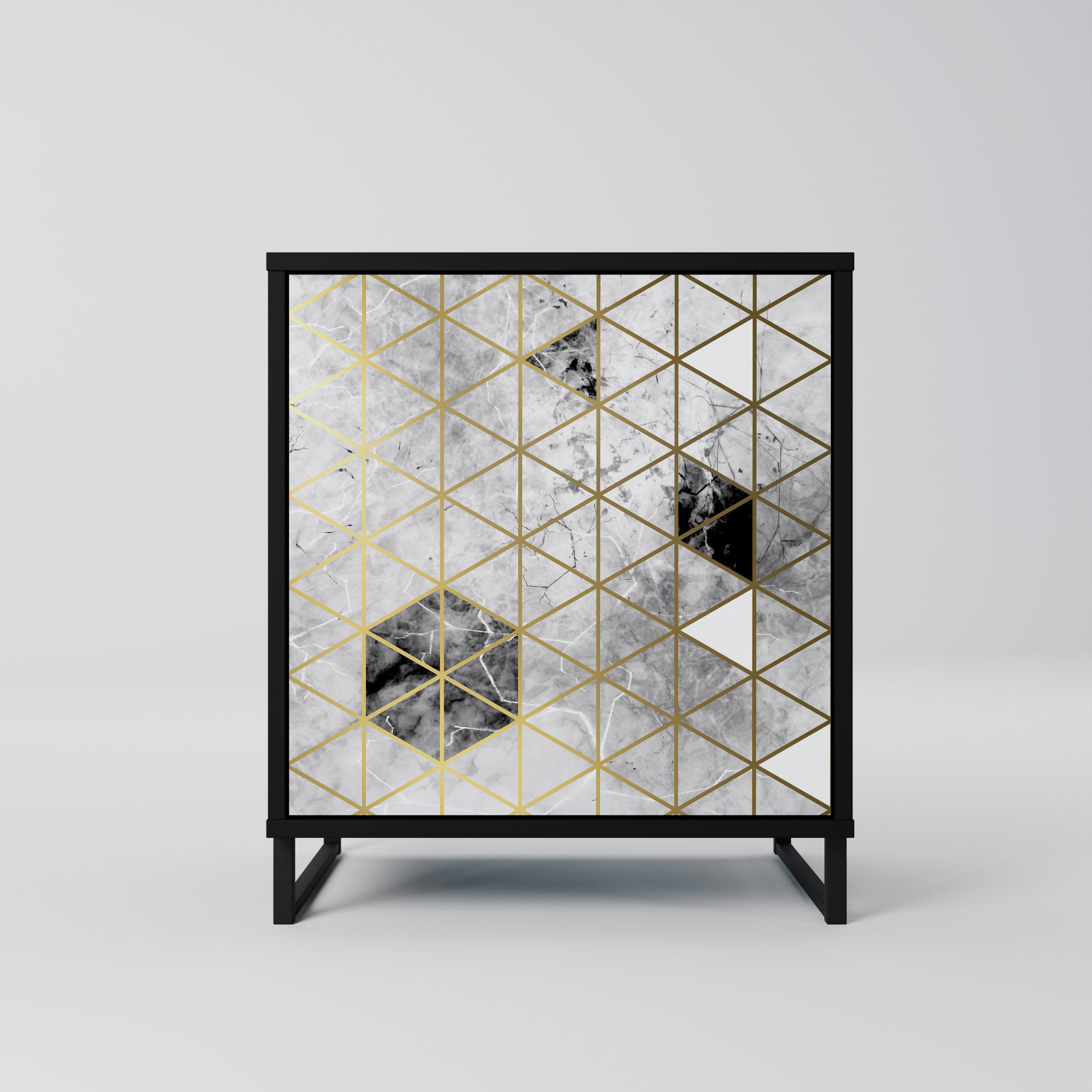 Aparador de 1 puerta ASHEN ARIA en acabado negro