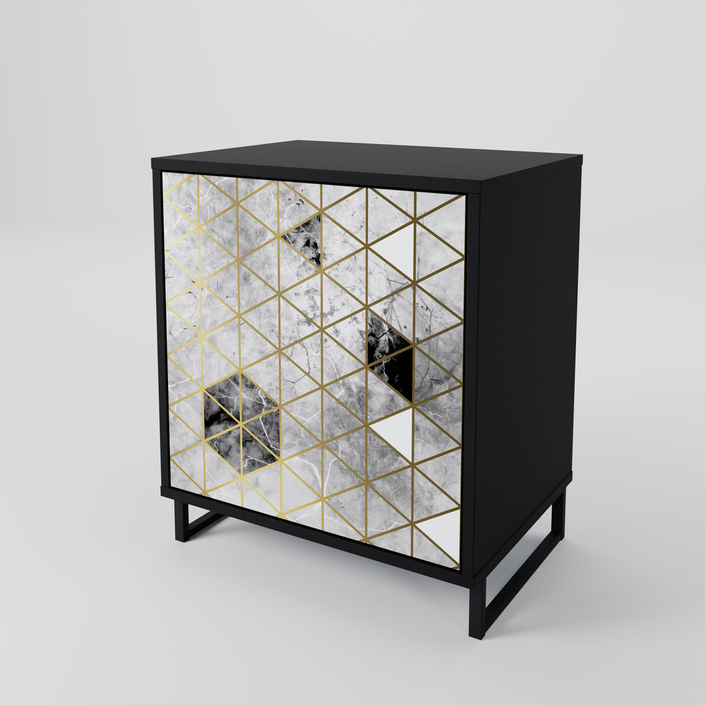 Aparador de 1 puerta ASHEN ARIA en acabado negro