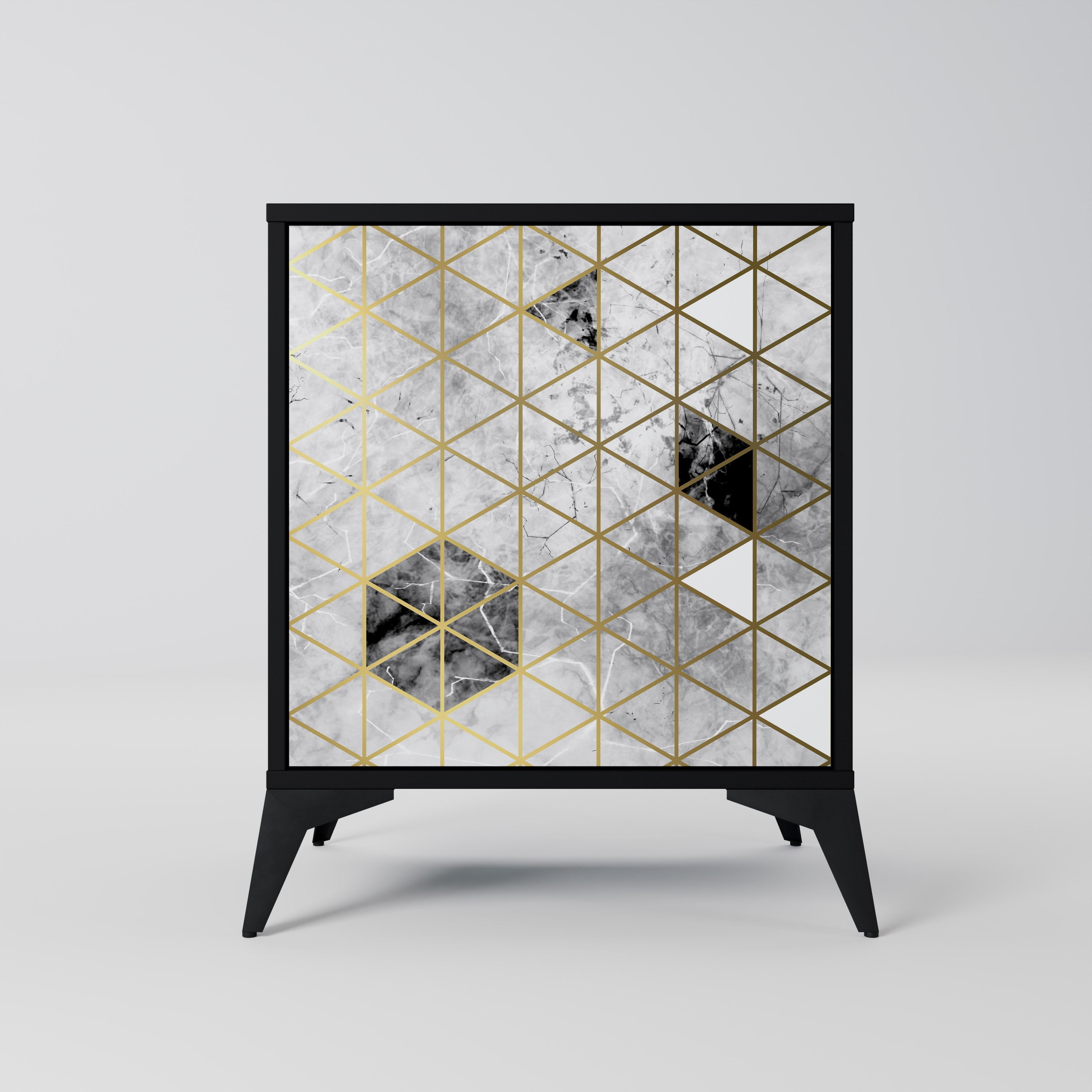 Aparador de 1 puerta ASHEN ARIA en acabado negro