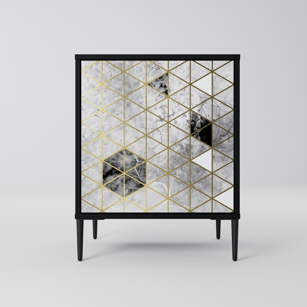 Aparador de 1 puerta ASHEN ARIA en acabado negro