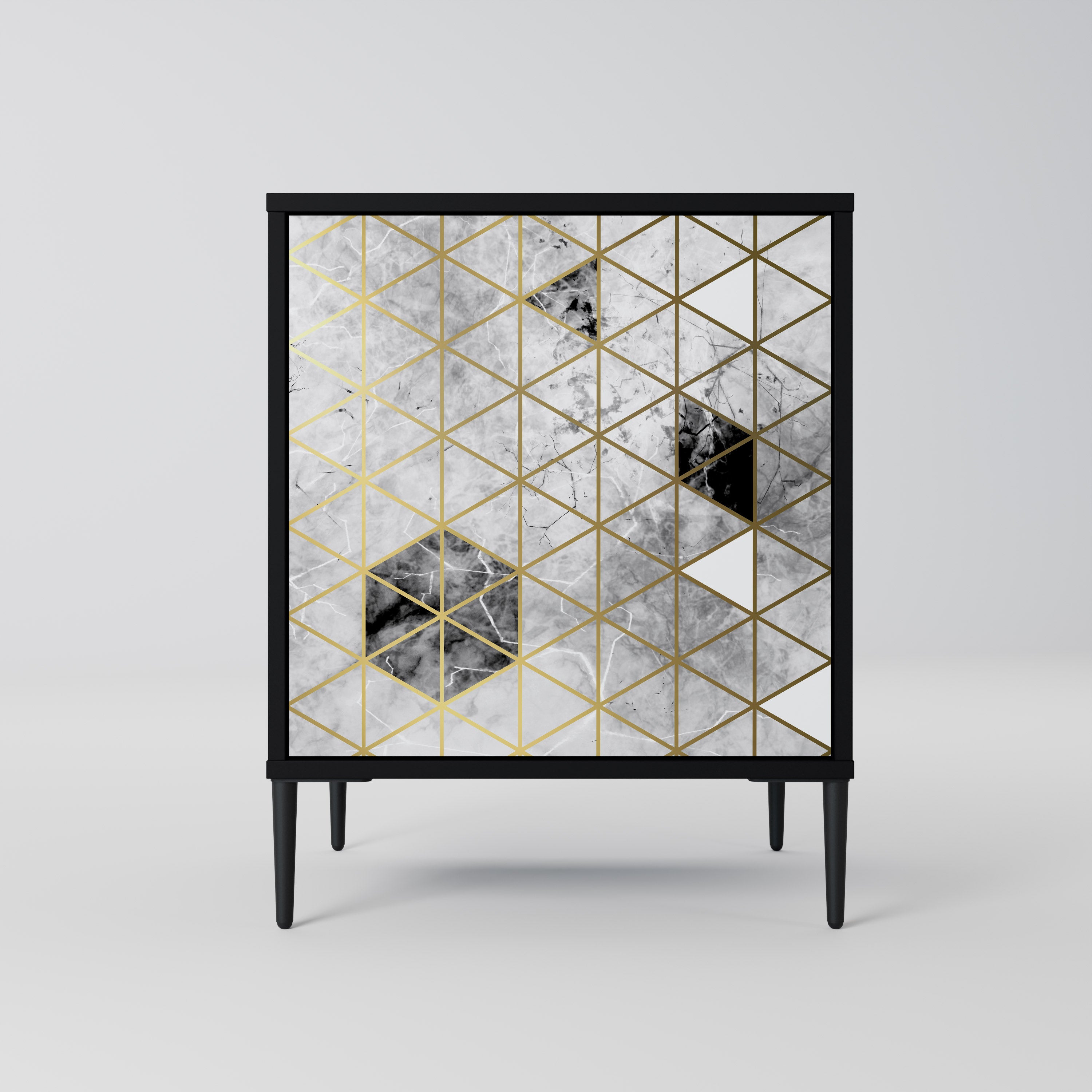 Aparador de 1 puerta ASHEN ARIA en acabado negro