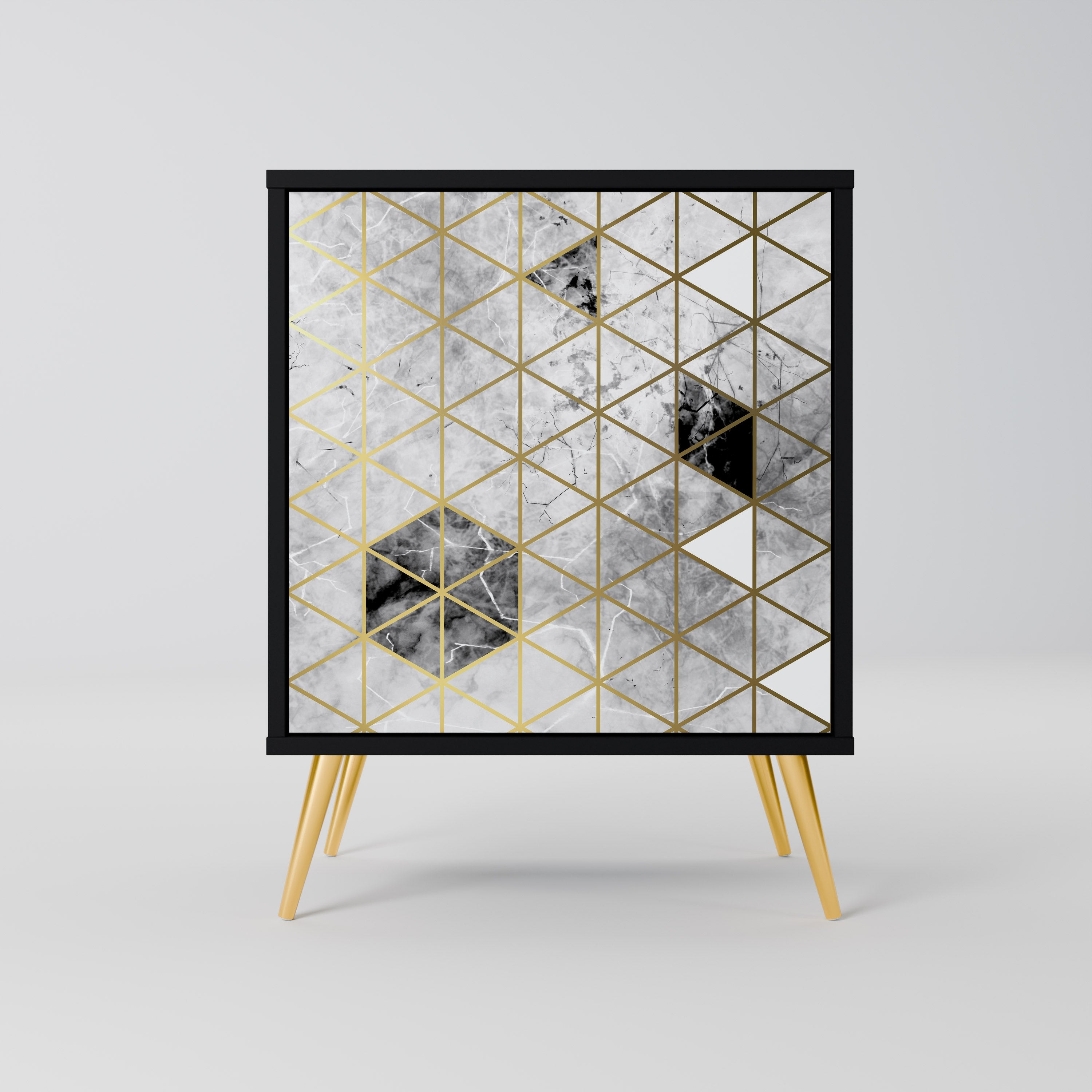 Aparador de 1 puerta ASHEN ARIA en acabado negro