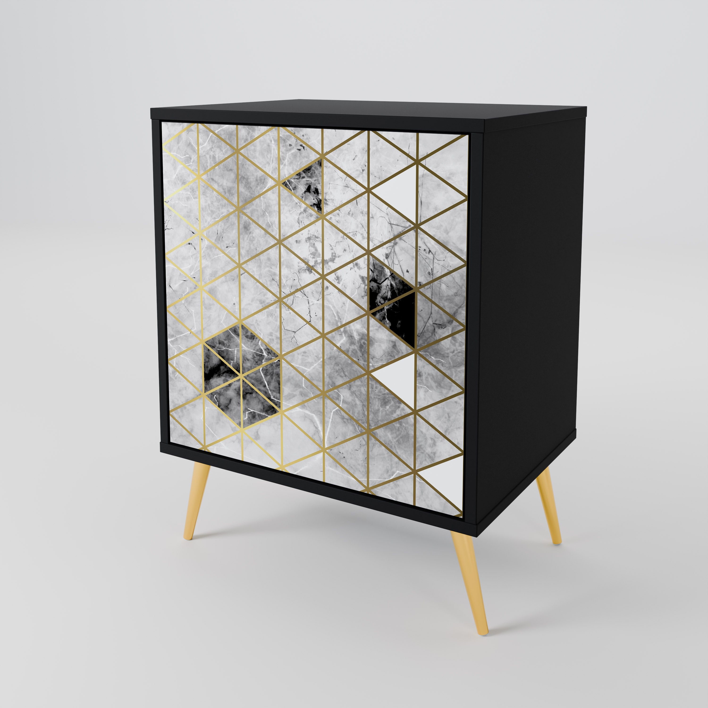 Aparador de 1 puerta ASHEN ARIA en acabado negro