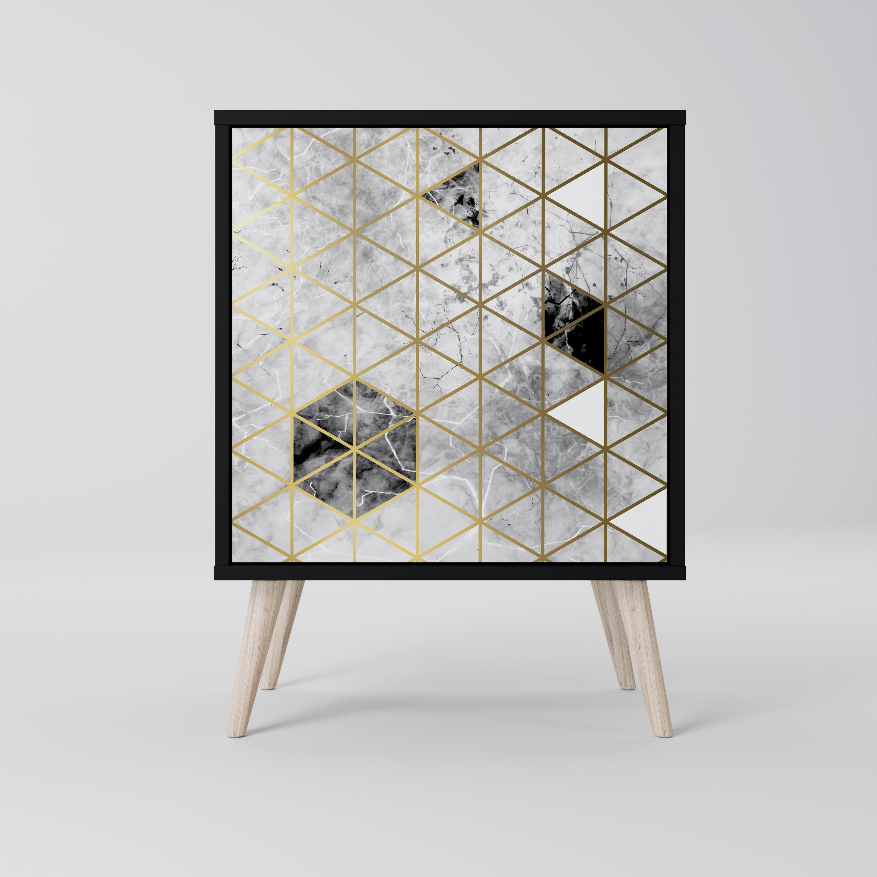 Aparador de 1 puerta ASHEN ARIA en acabado negro