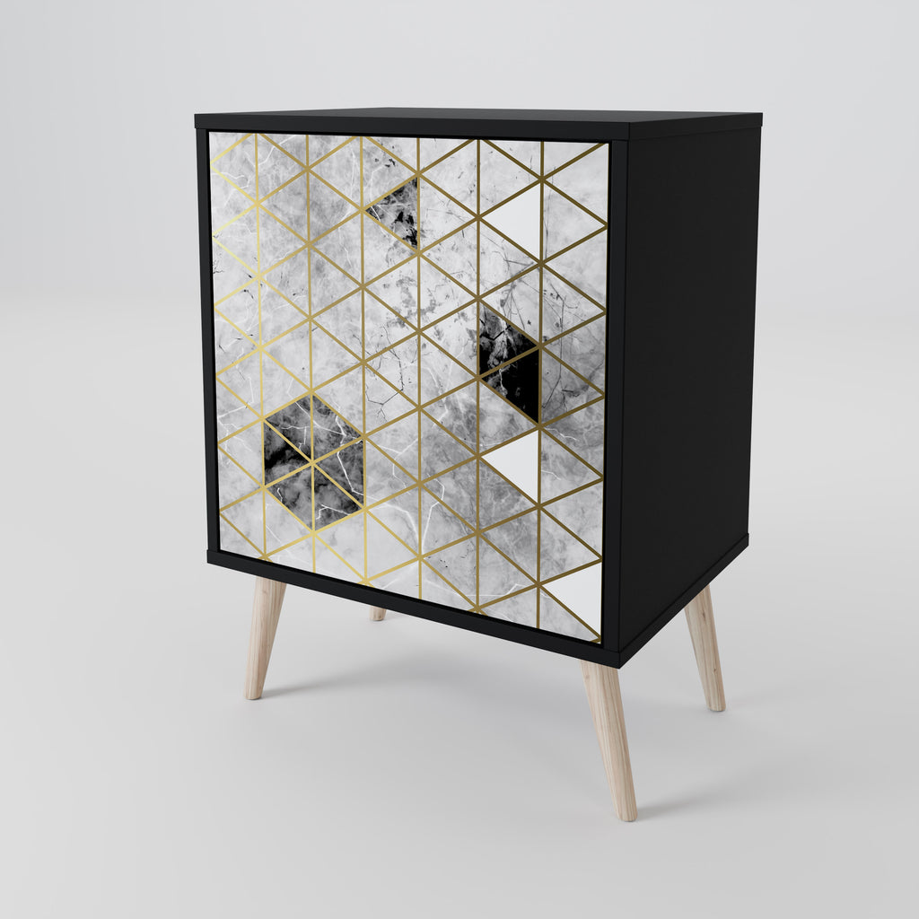 Aparador de 1 puerta ASHEN ARIA en acabado negro