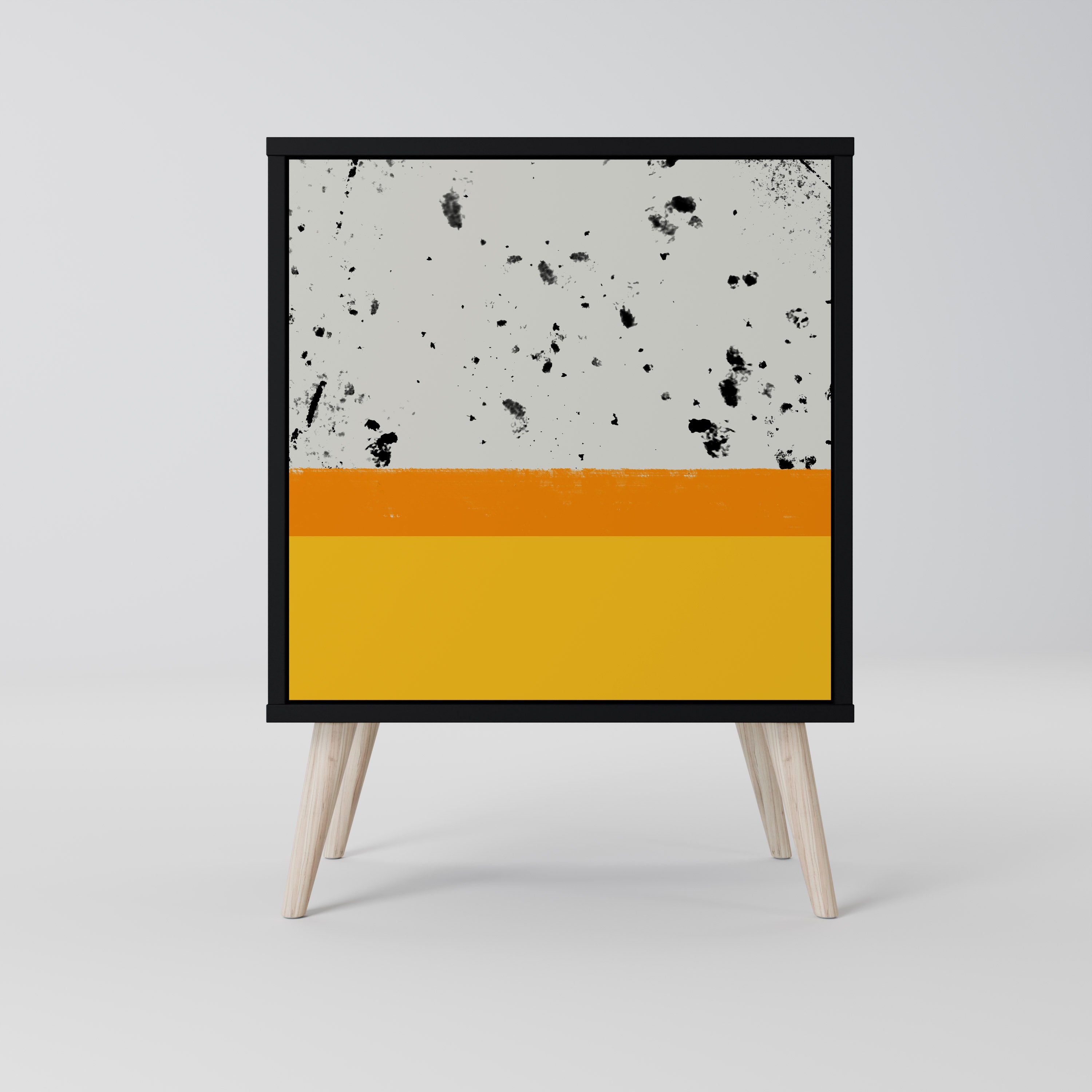 Aparador de 1 puerta DYED BY ORANGE en acabado negro