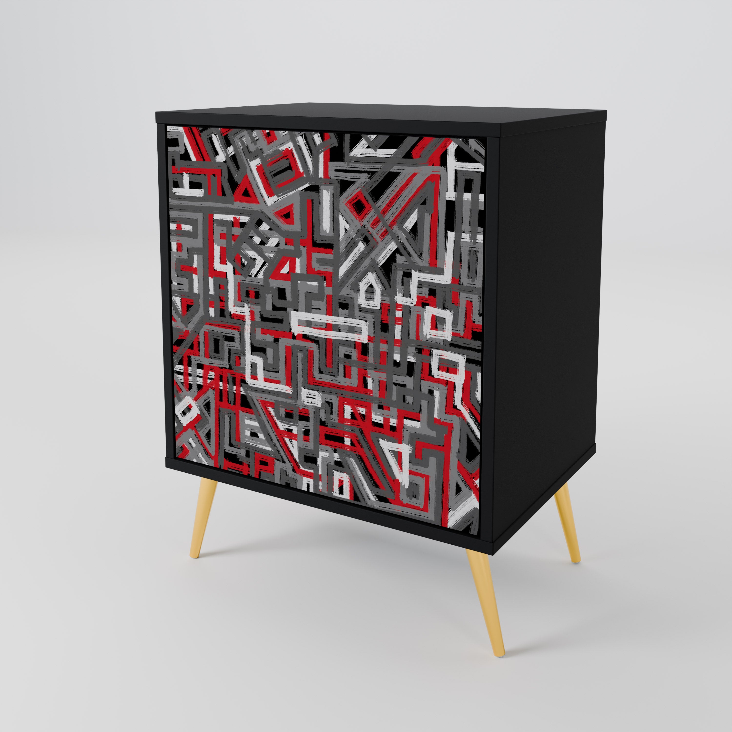 BROKEN LINES 1-Door Sideboard