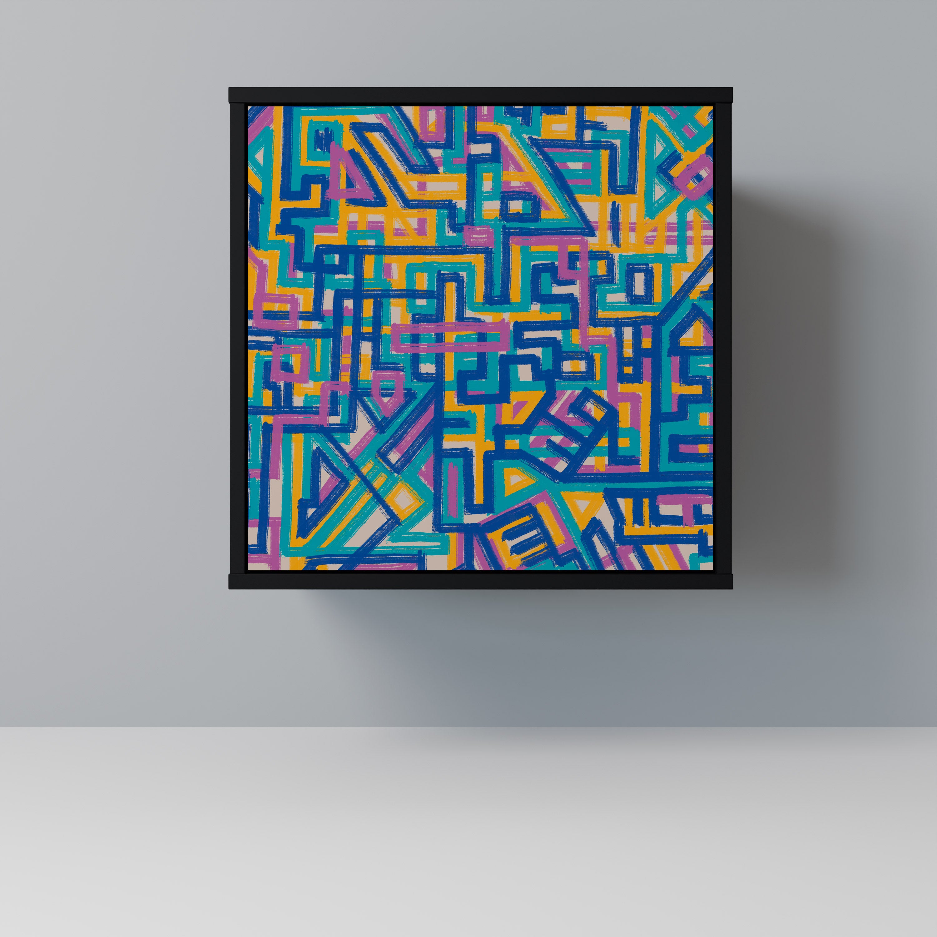 Aparador MEMORIES MAP de 1 puerta en acabado negro