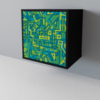 NOSTALGIC MEMORIES Aparador de 1 Puerta en Acabado Negro