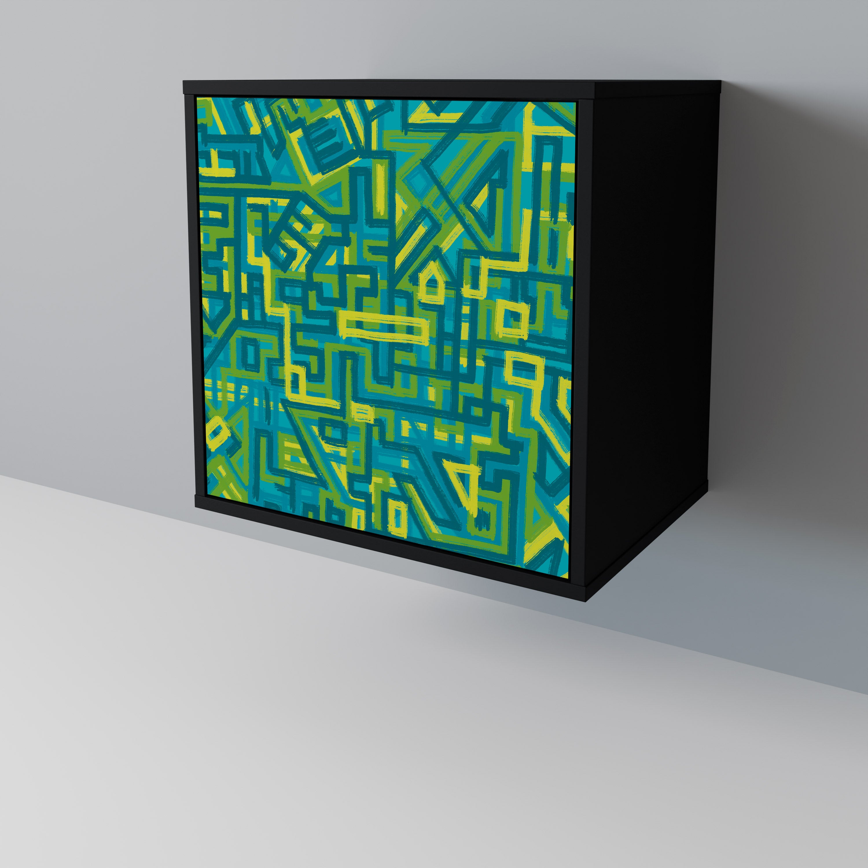 RECUERDOS NOSTÁLGICOS Aparador de 1 puerta en acabado negro