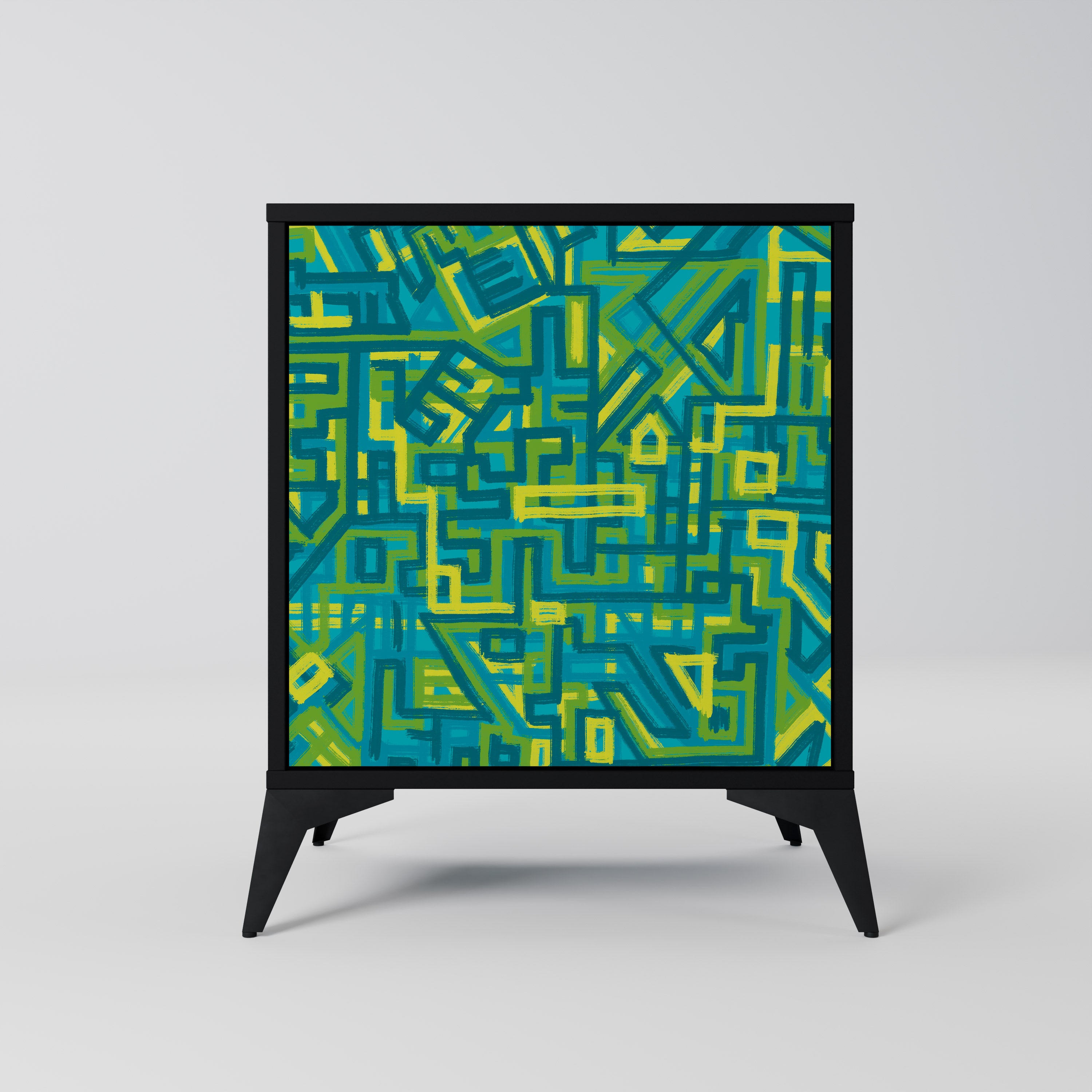 RECUERDOS NOSTÁLGICOS Aparador de 1 puerta en acabado negro