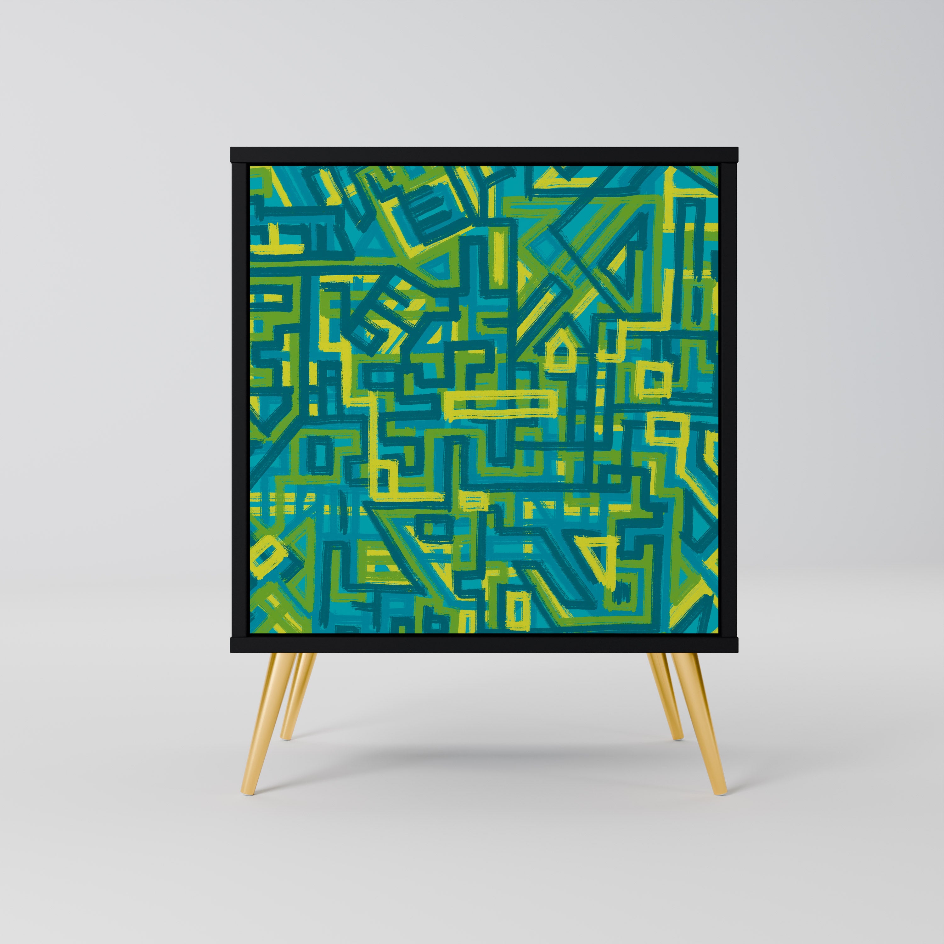 RECUERDOS NOSTÁLGICOS Aparador de 1 puerta en acabado negro