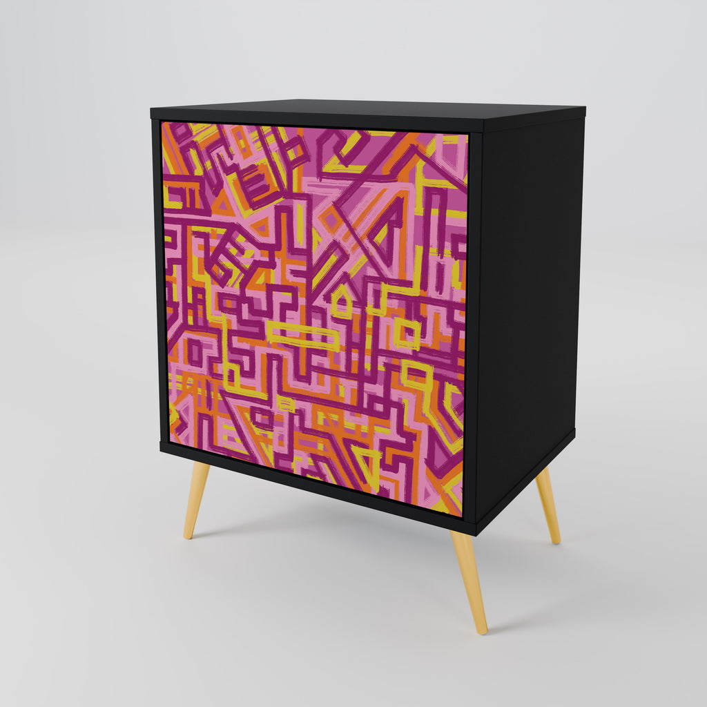 Aparador Lovely Memories de 1 puerta en acabado negro