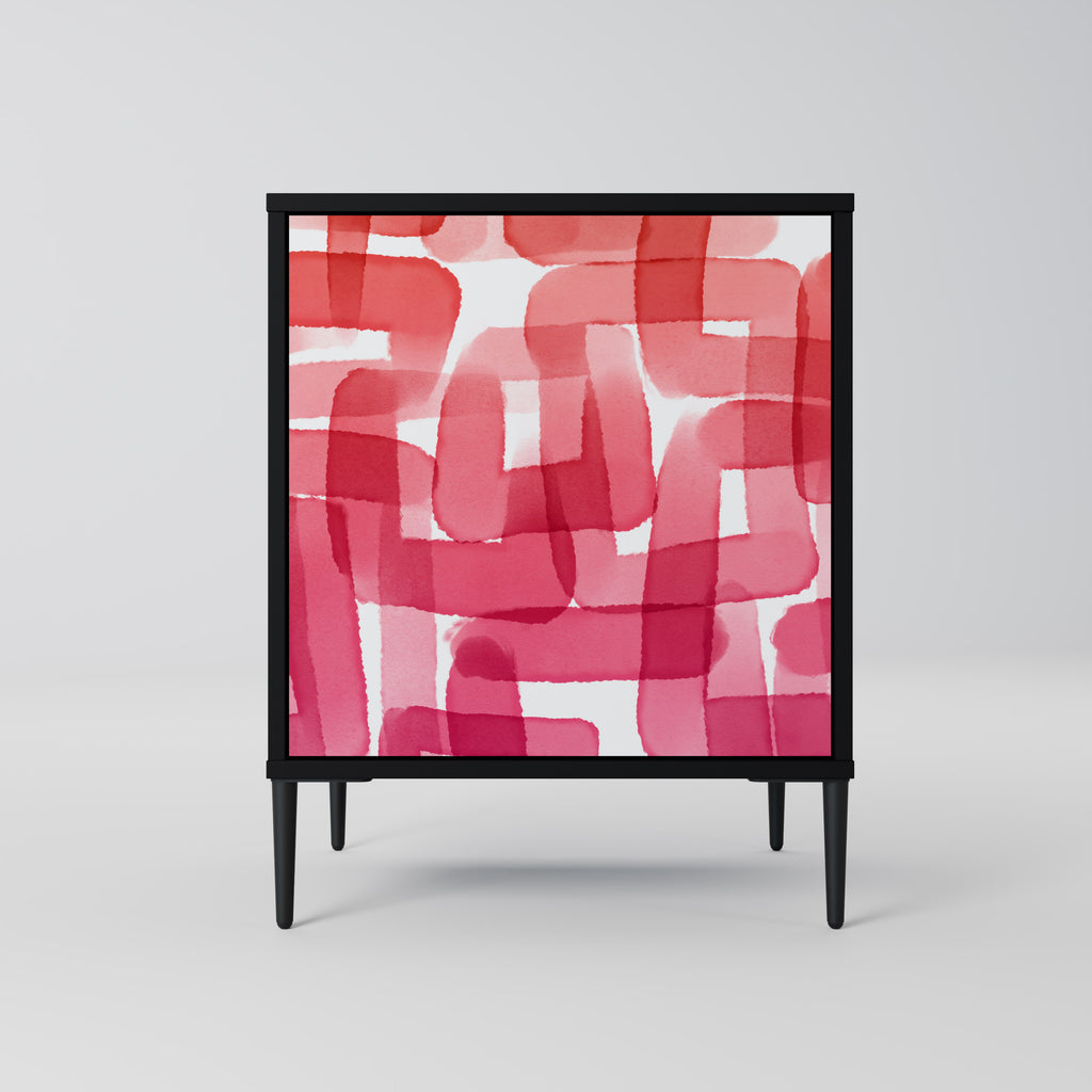 Aparador KALEIDOSCOPIC CUBISM de 1 puerta en acabado negro