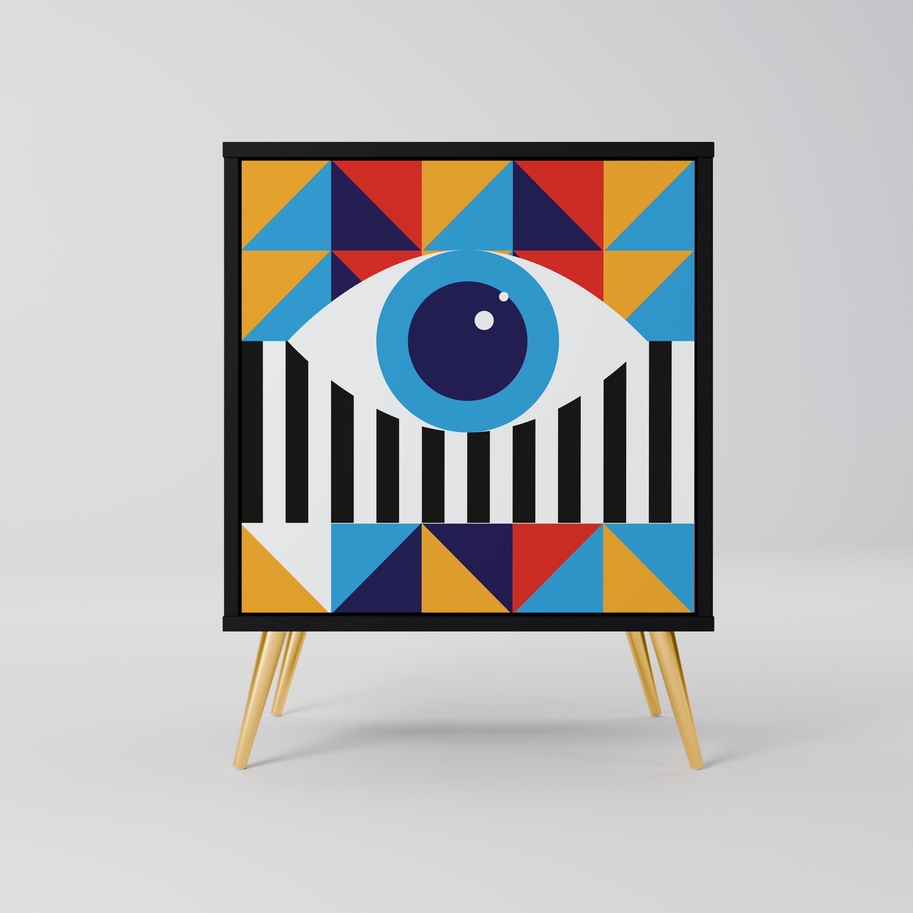 ABSTRACCIÓN Y GEOMETRÍA Aparador de 1 puerta en acabado negro