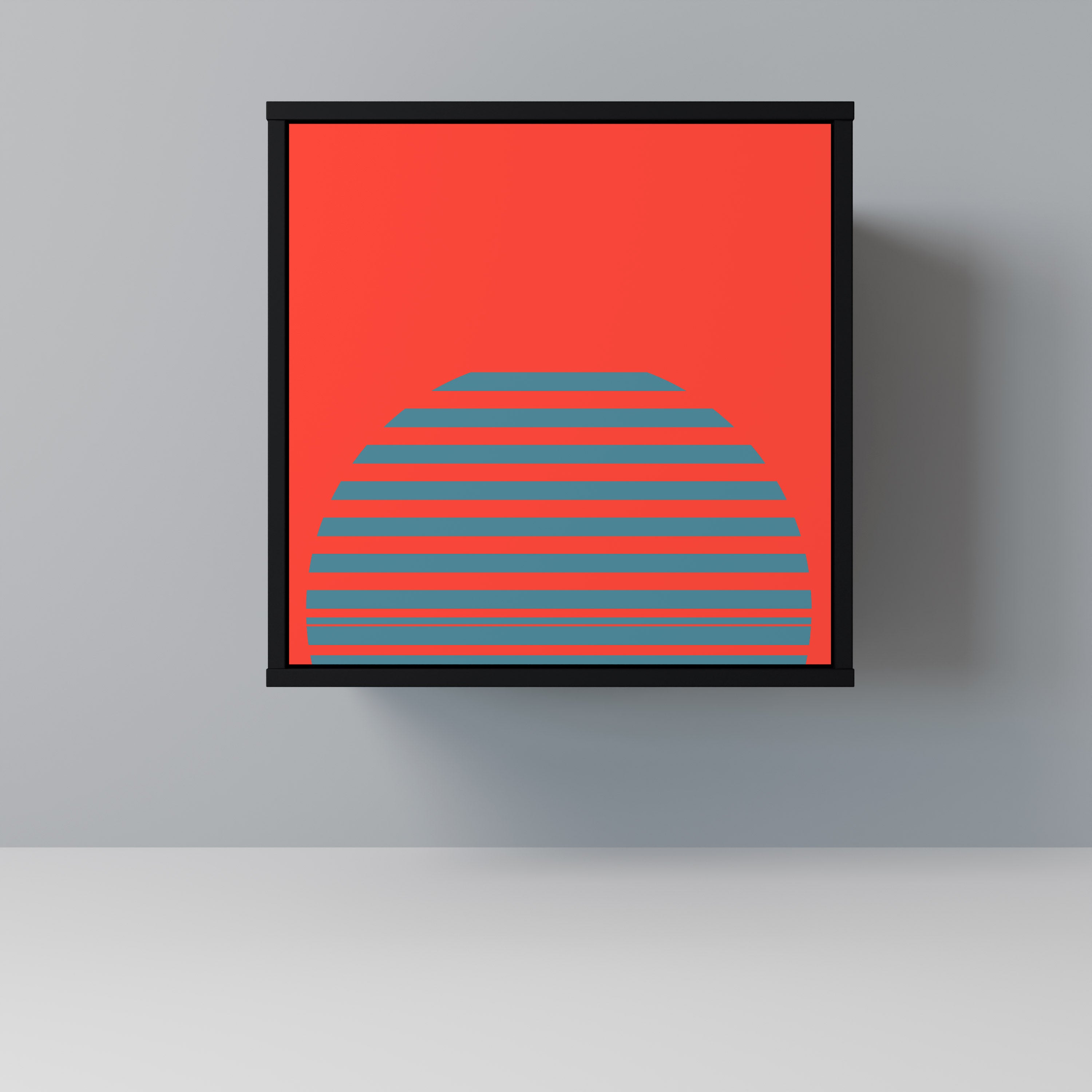 Aparador RISING GEOMETRY STARS de 1 puerta en acabado negro