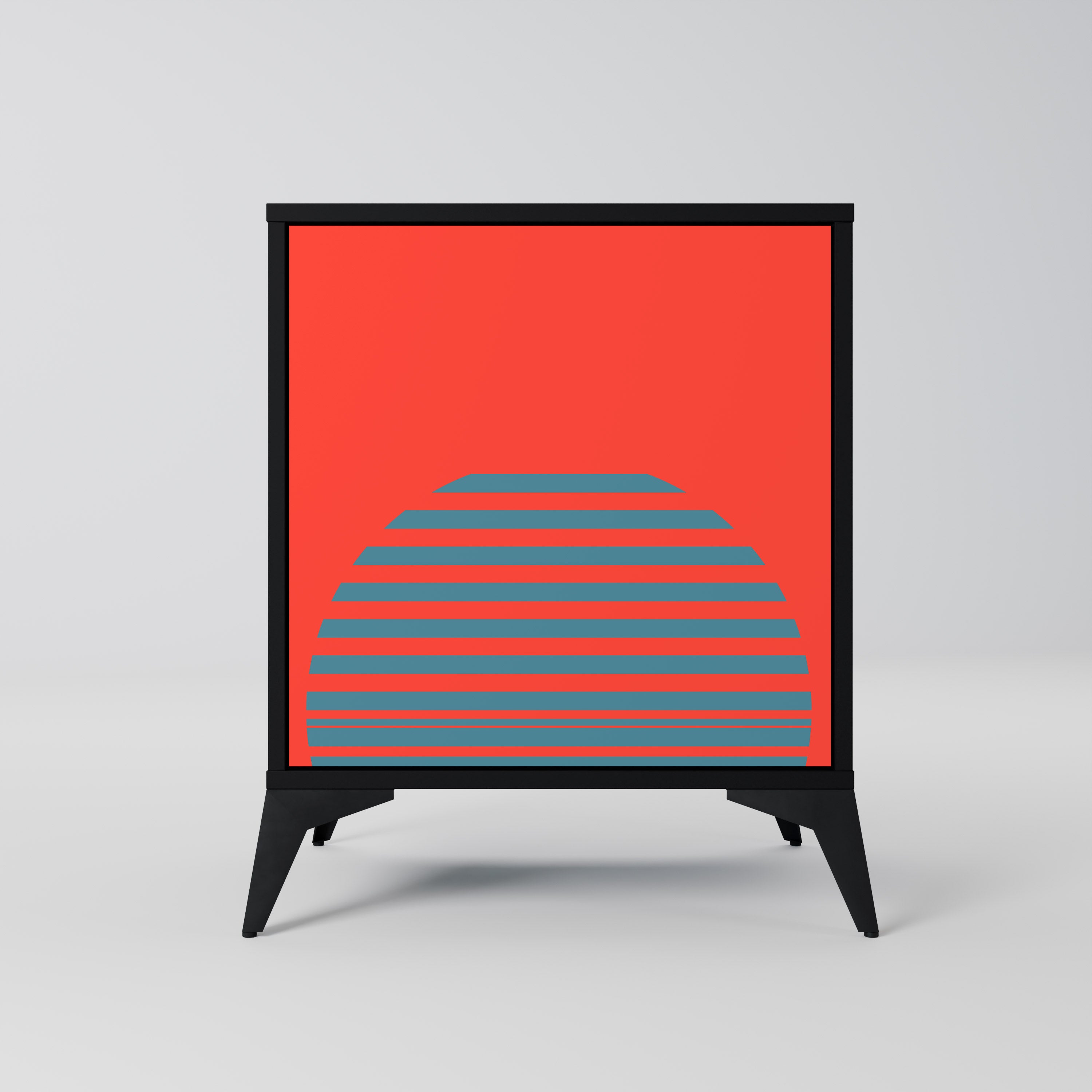 Aparador RISING GEOMETRY STARS de 1 puerta en acabado negro