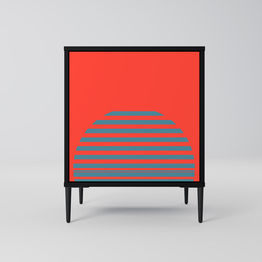 Aparador RISING GEOMETRY STARS de 1 puerta en acabado negro