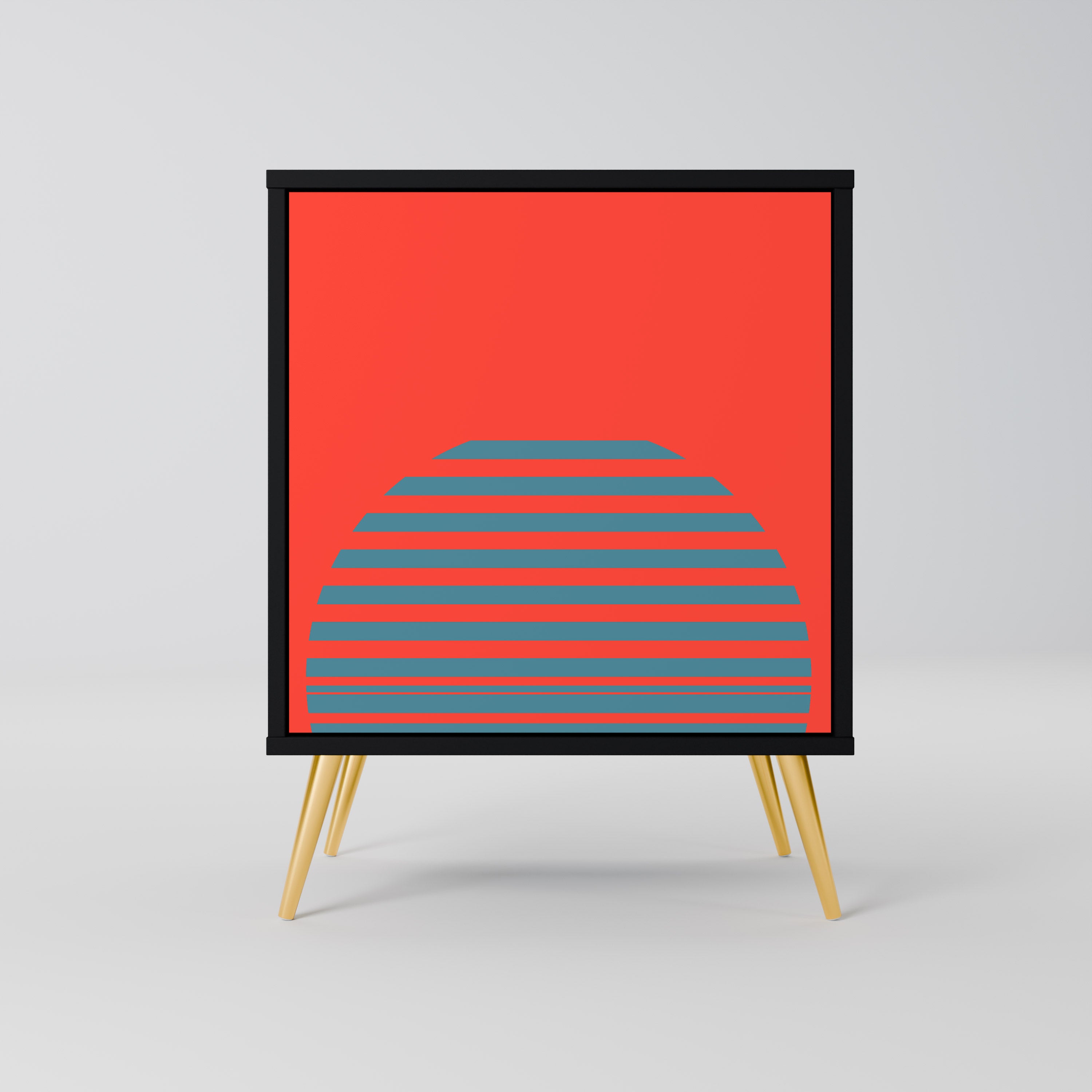 Aparador RISING GEOMETRY STARS de 1 puerta en acabado negro