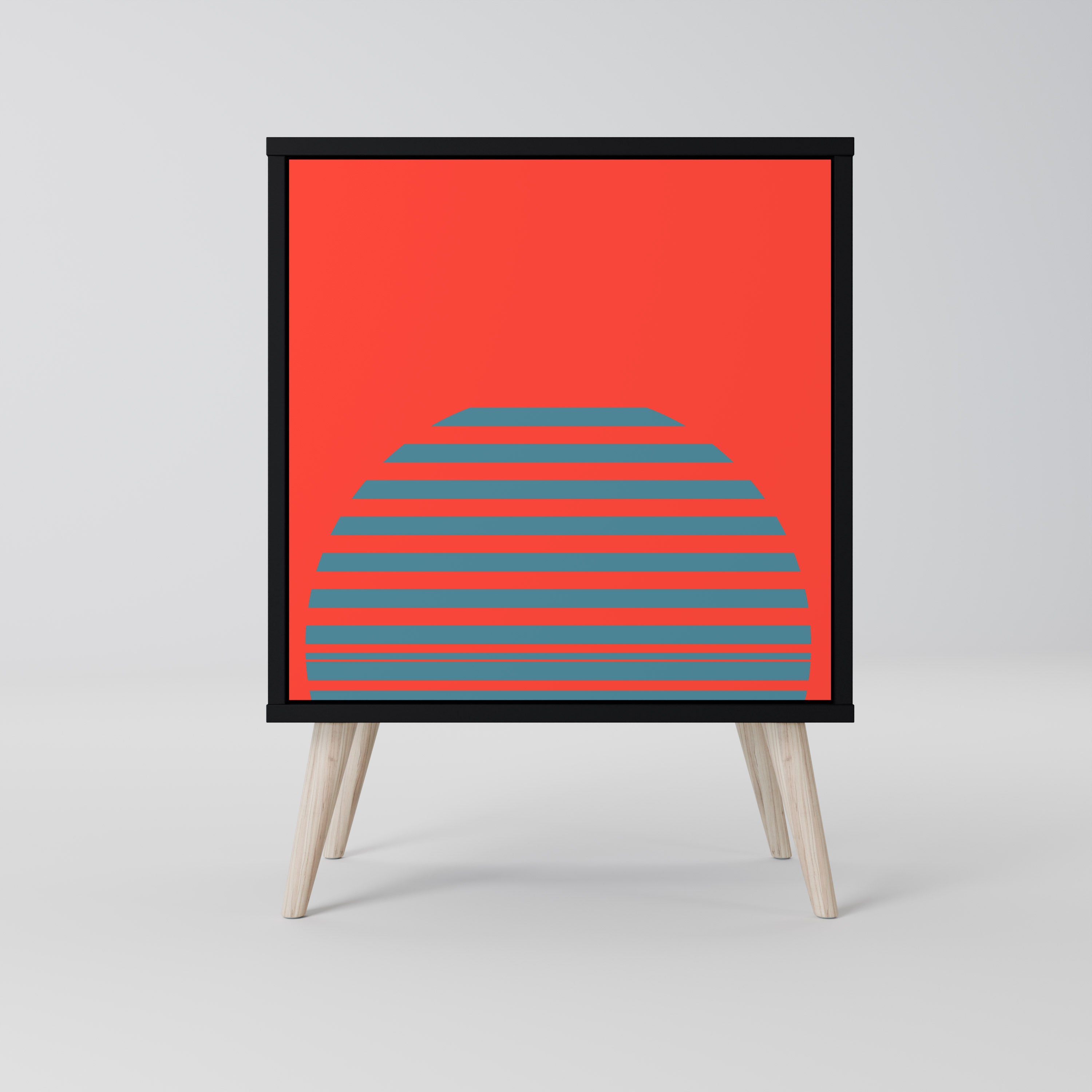 Aparador RISING GEOMETRY STARS de 1 puerta en acabado negro