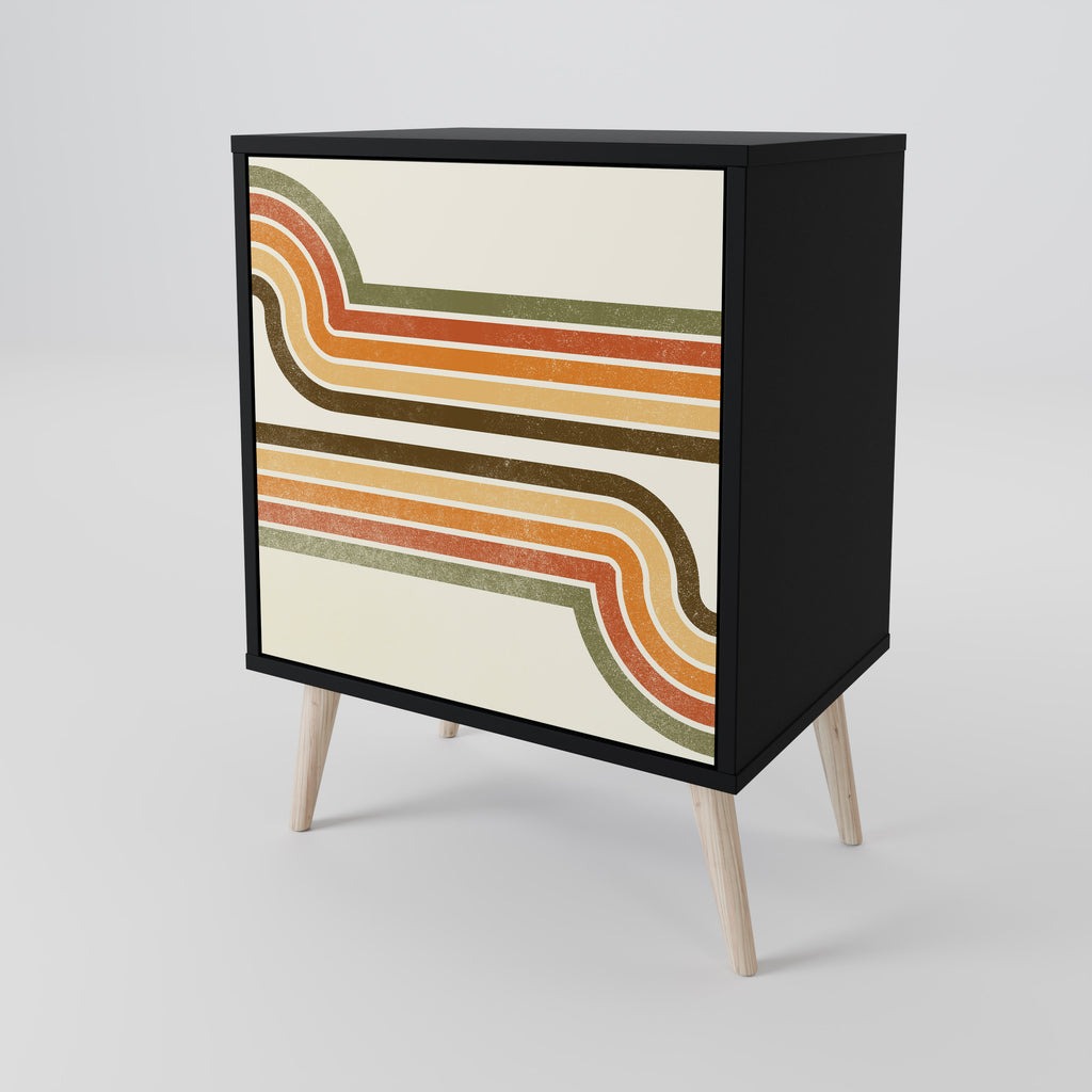 Aparador EXCEPTIONAL STREAM de 1 puerta en acabado negro