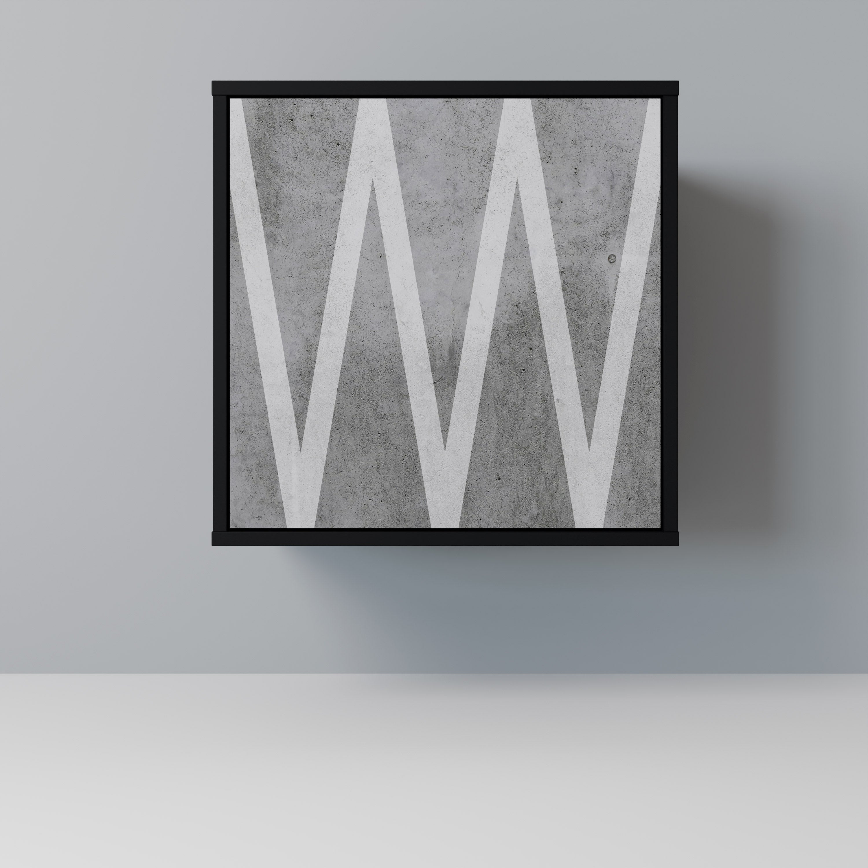 Aparador de una puerta SOLID ZIG ZAG en acabado negro