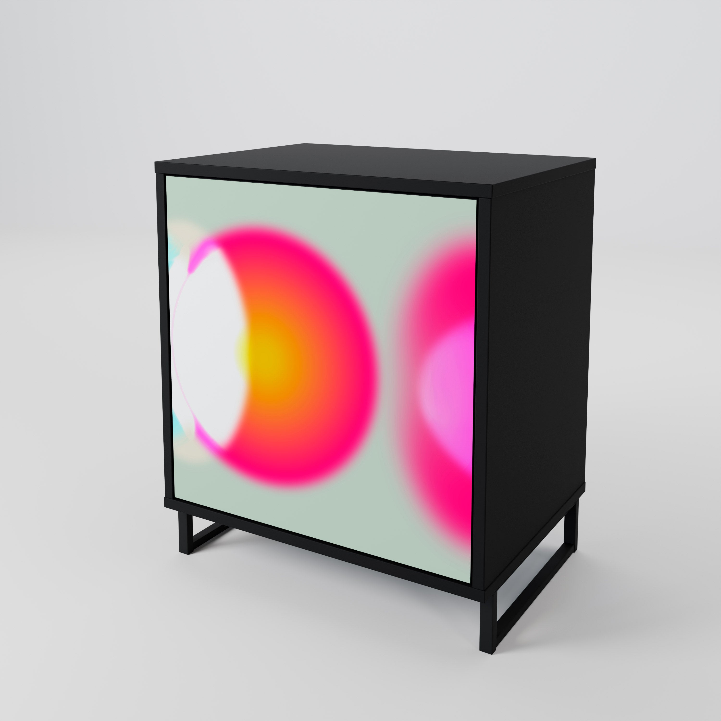 Aparador de 1 puerta SYMPHONY OF COLORS en acabado negro