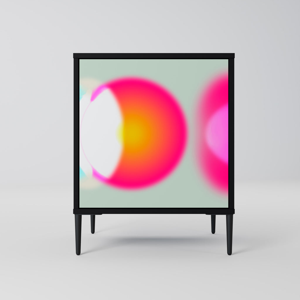 Aparador de 1 puerta SYMPHONY OF COLORS en acabado negro