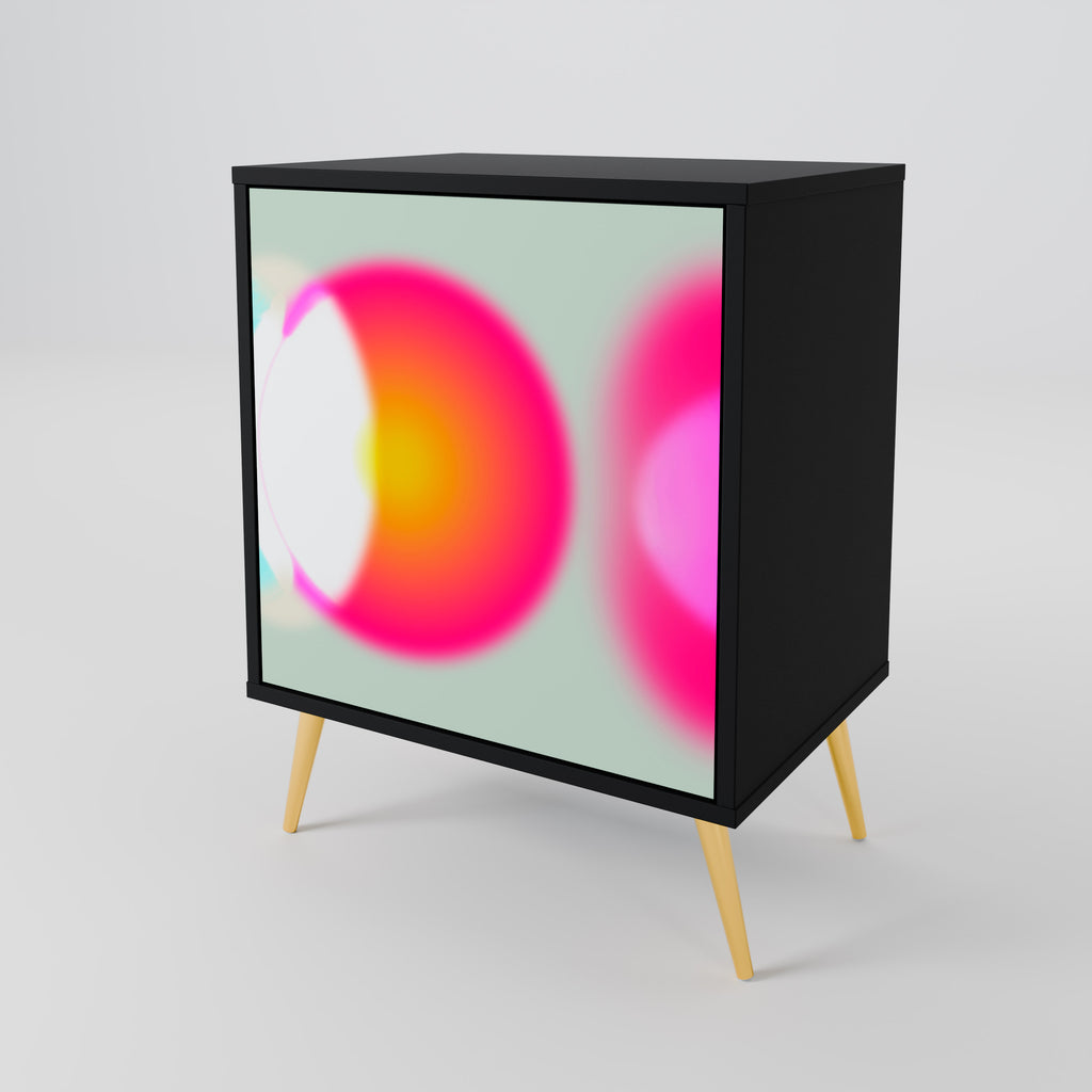 Aparador de 1 puerta SYMPHONY OF COLORS en acabado negro