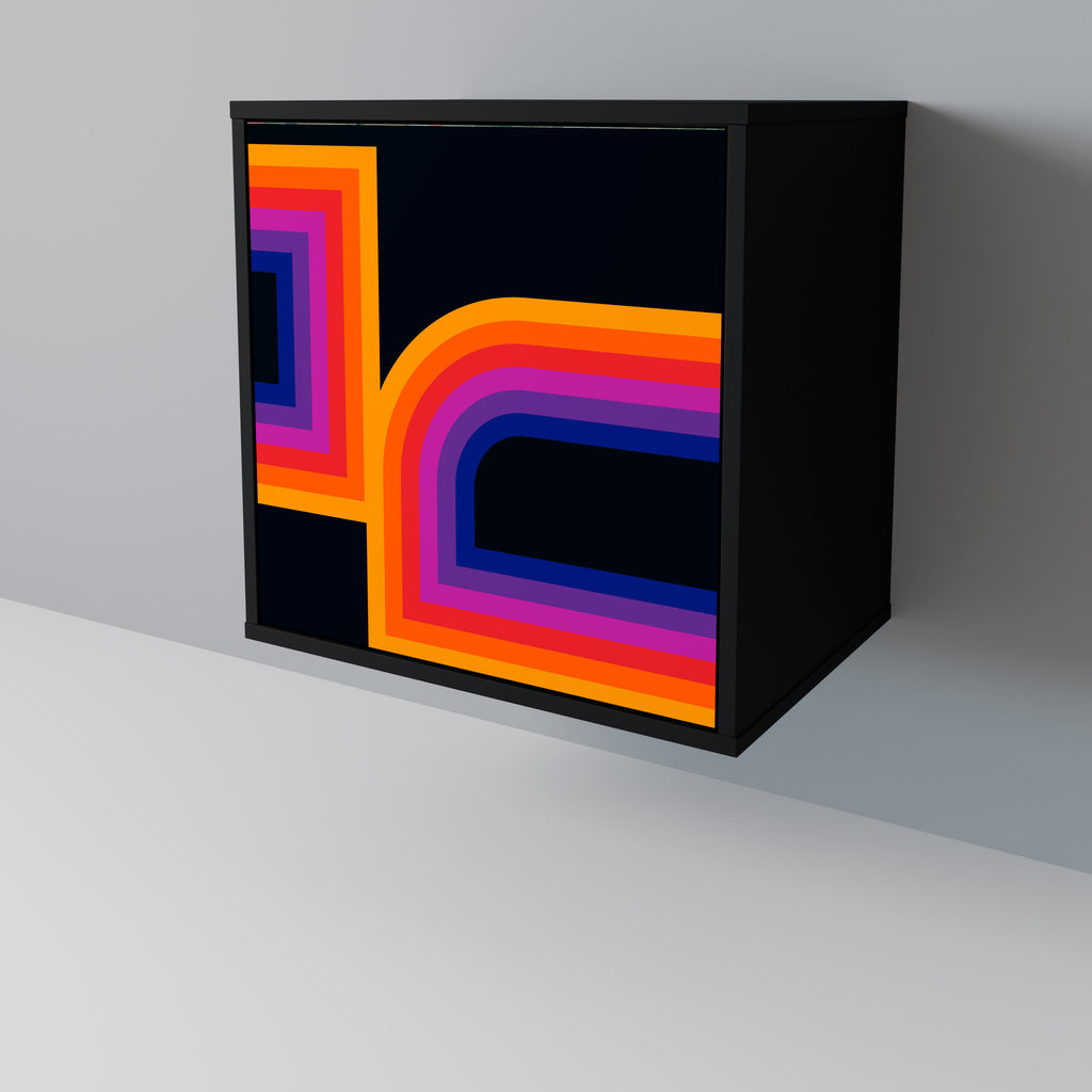 BLINDED BY THE LIGHTS 1-Door Sideboard in Black Finish