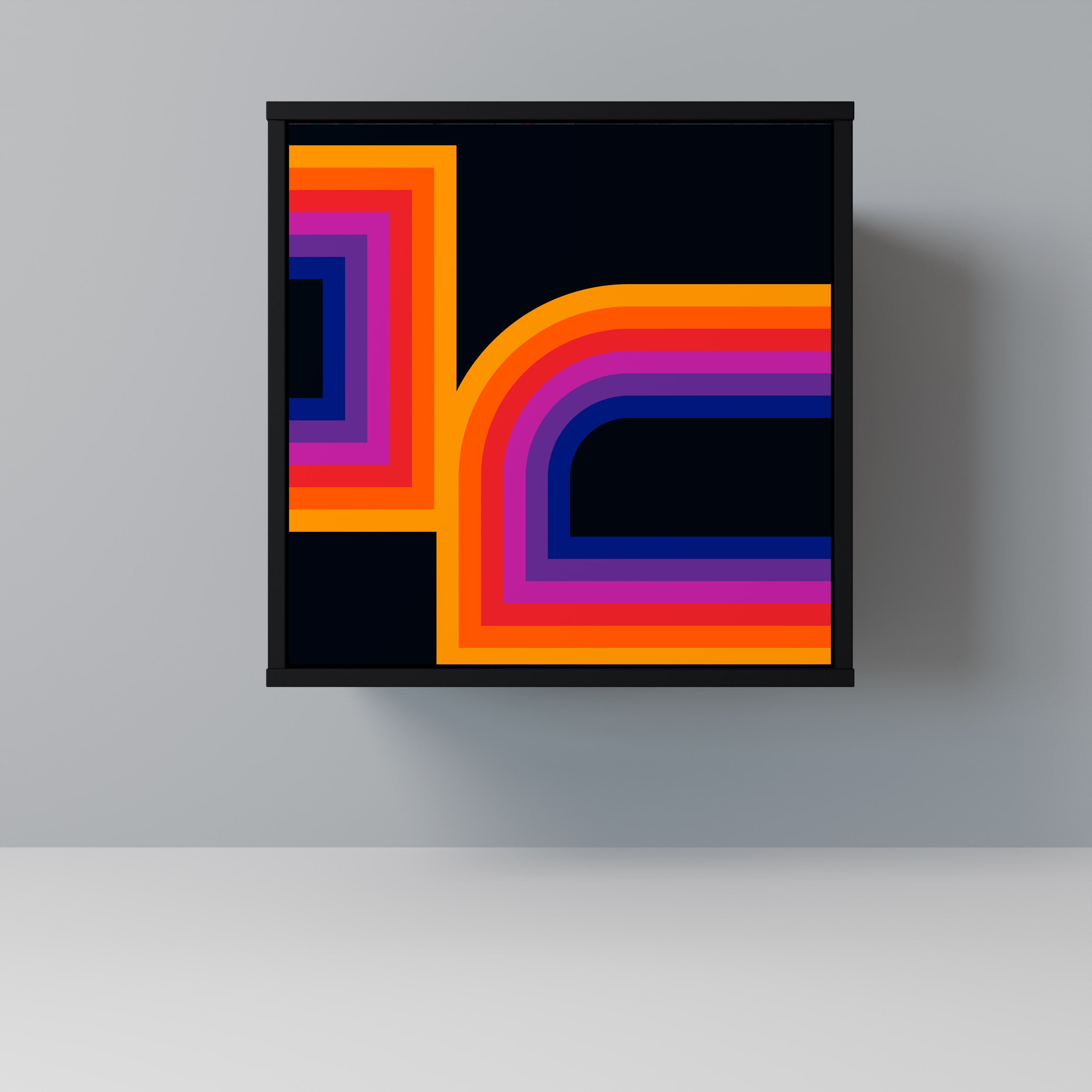 BLINDED BY THE LIGHTS 1-Door Sideboard in Black Finish