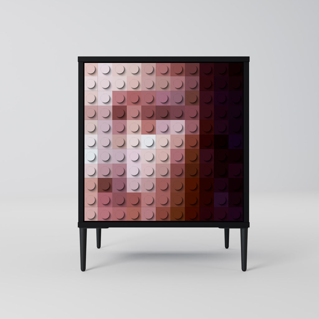 Aparador de una puerta CONSTRUCTIVE ART en acabado negro