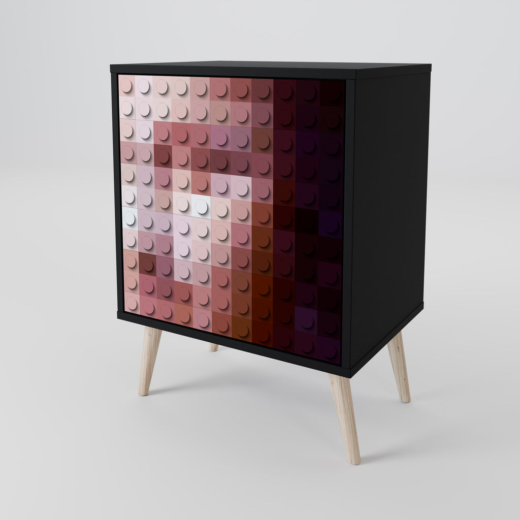 Aparador de una puerta CONSTRUCTIVE ART en acabado negro