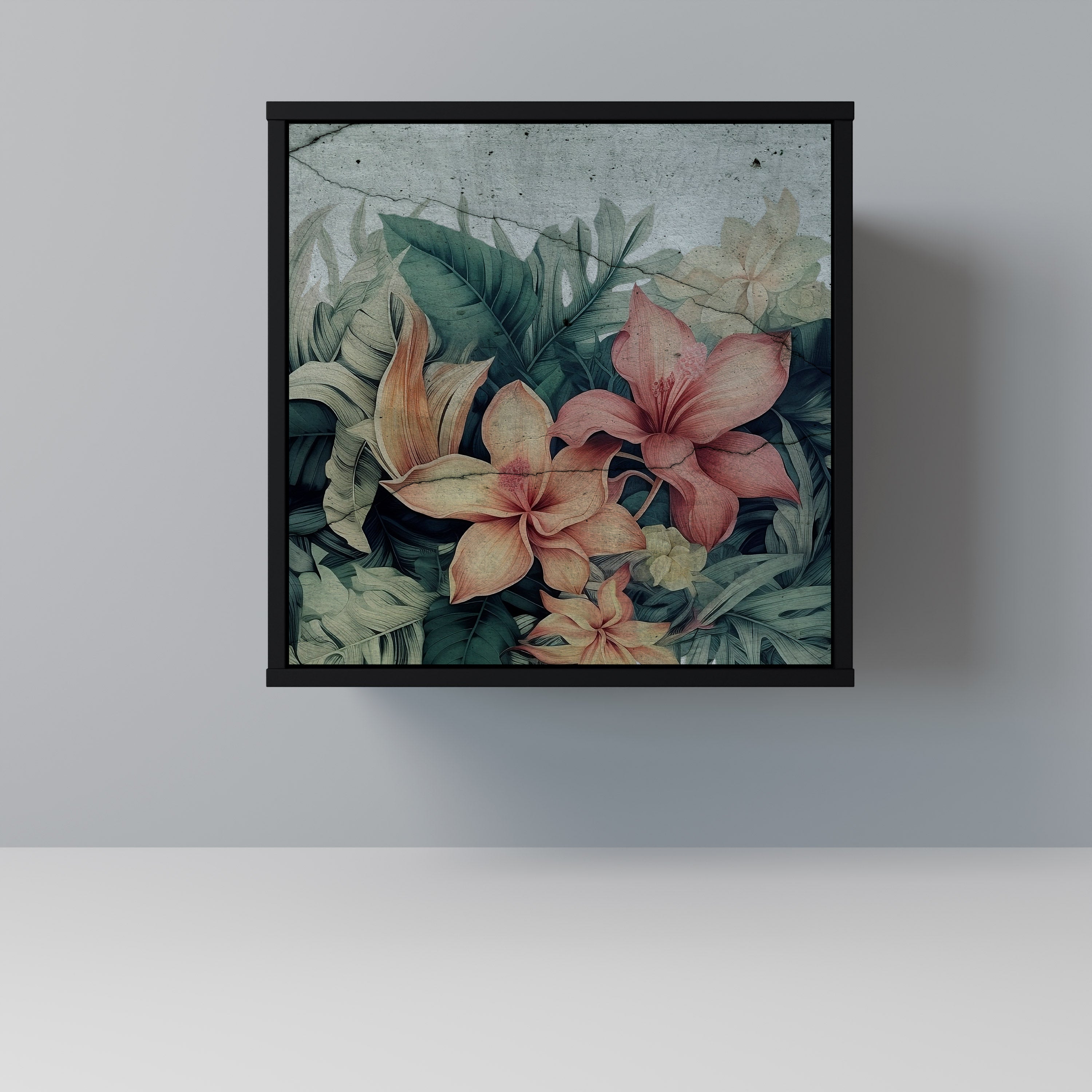 Aparador HEAVENLY BLOOM de 1 puerta en acabado negro