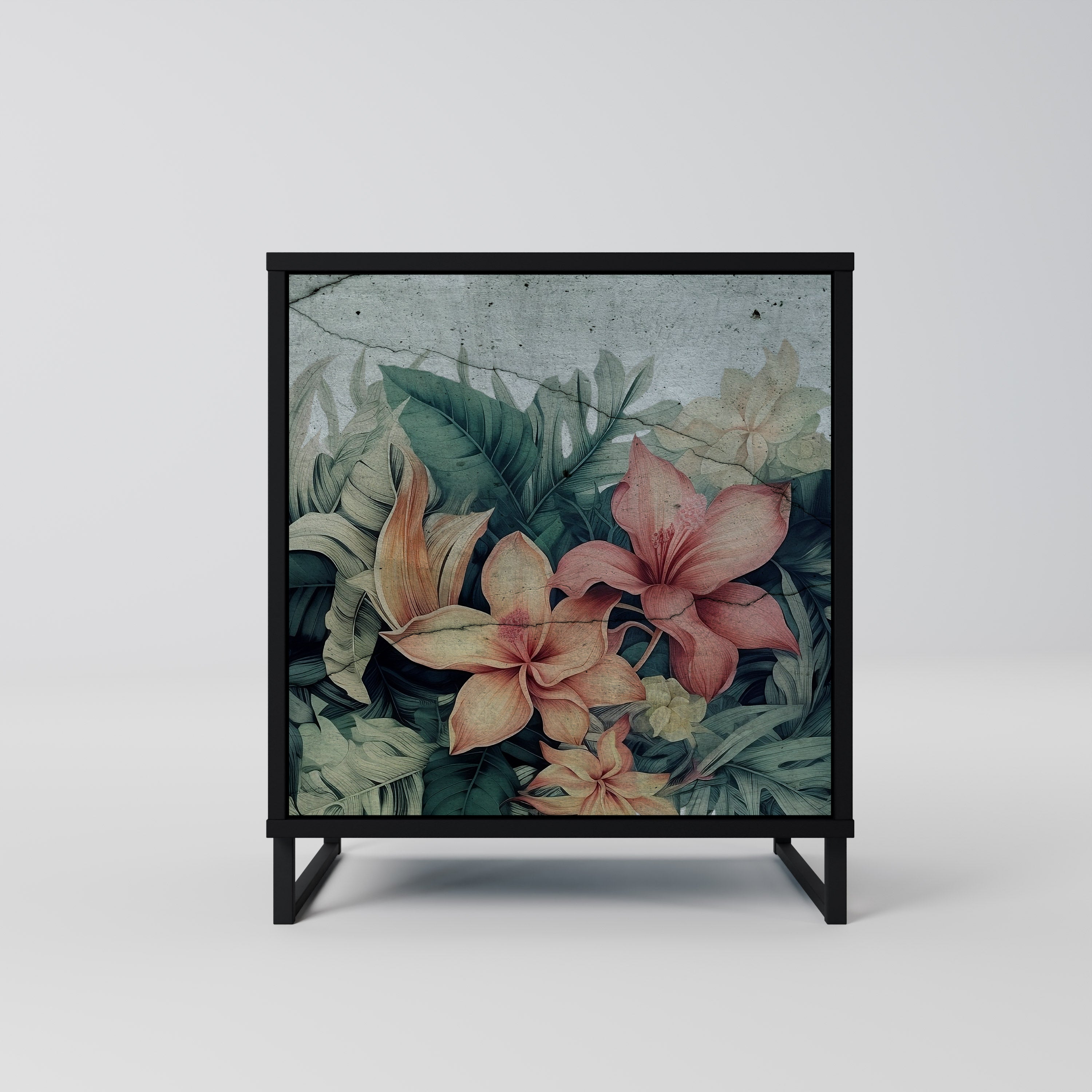 Aparador HEAVENLY BLOOM de 1 puerta en acabado negro