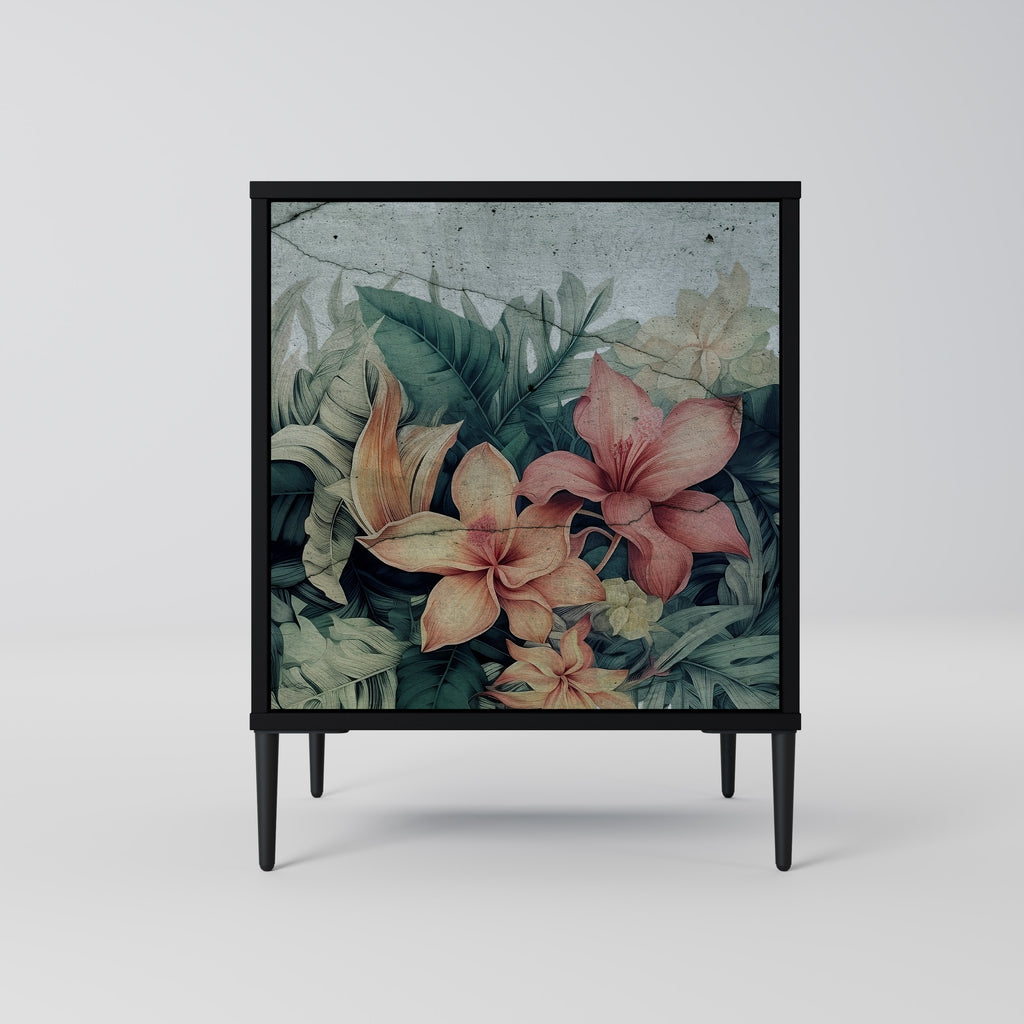 Aparador HEAVENLY BLOOM de 1 puerta en acabado negro