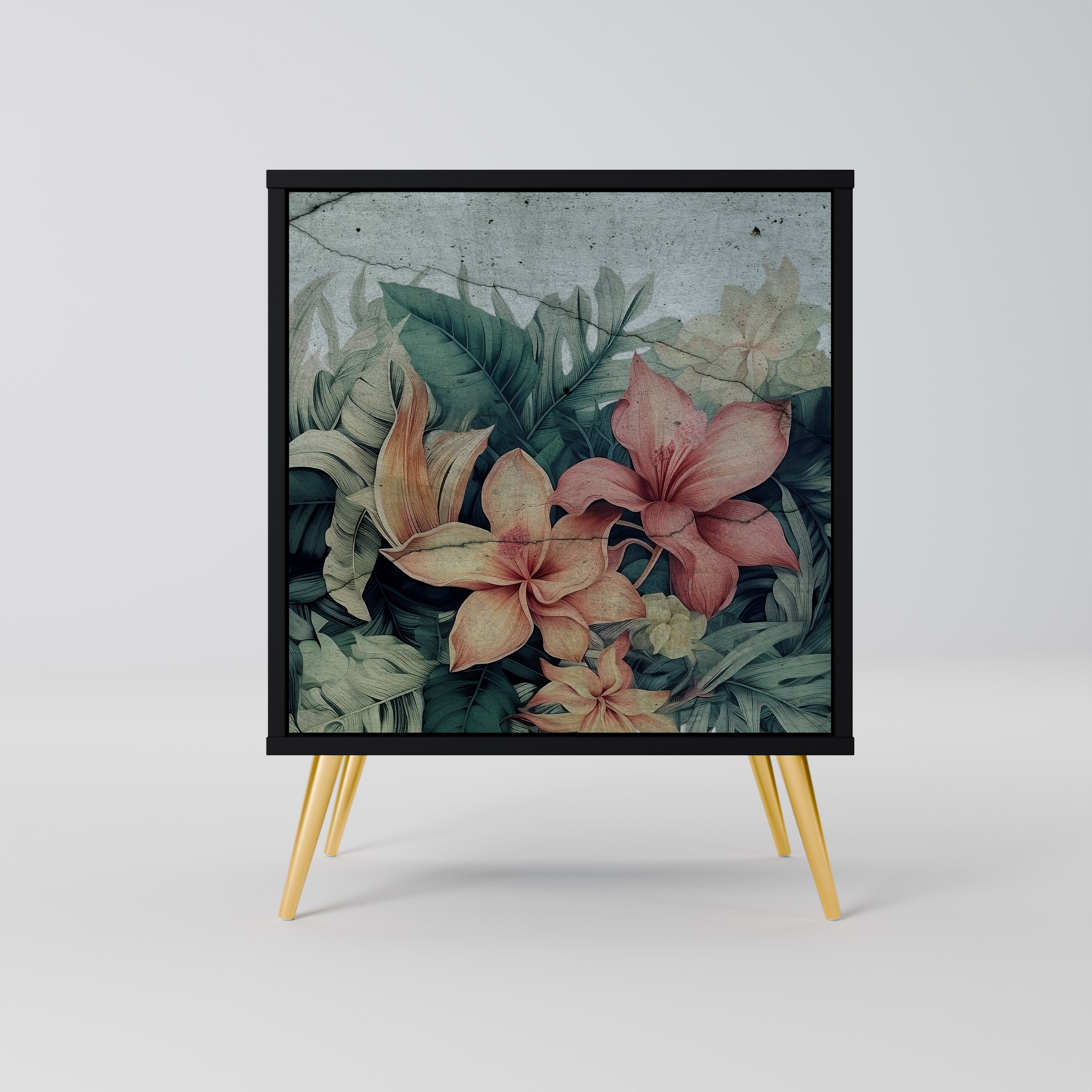 Aparador HEAVENLY BLOOM de 1 puerta en acabado negro