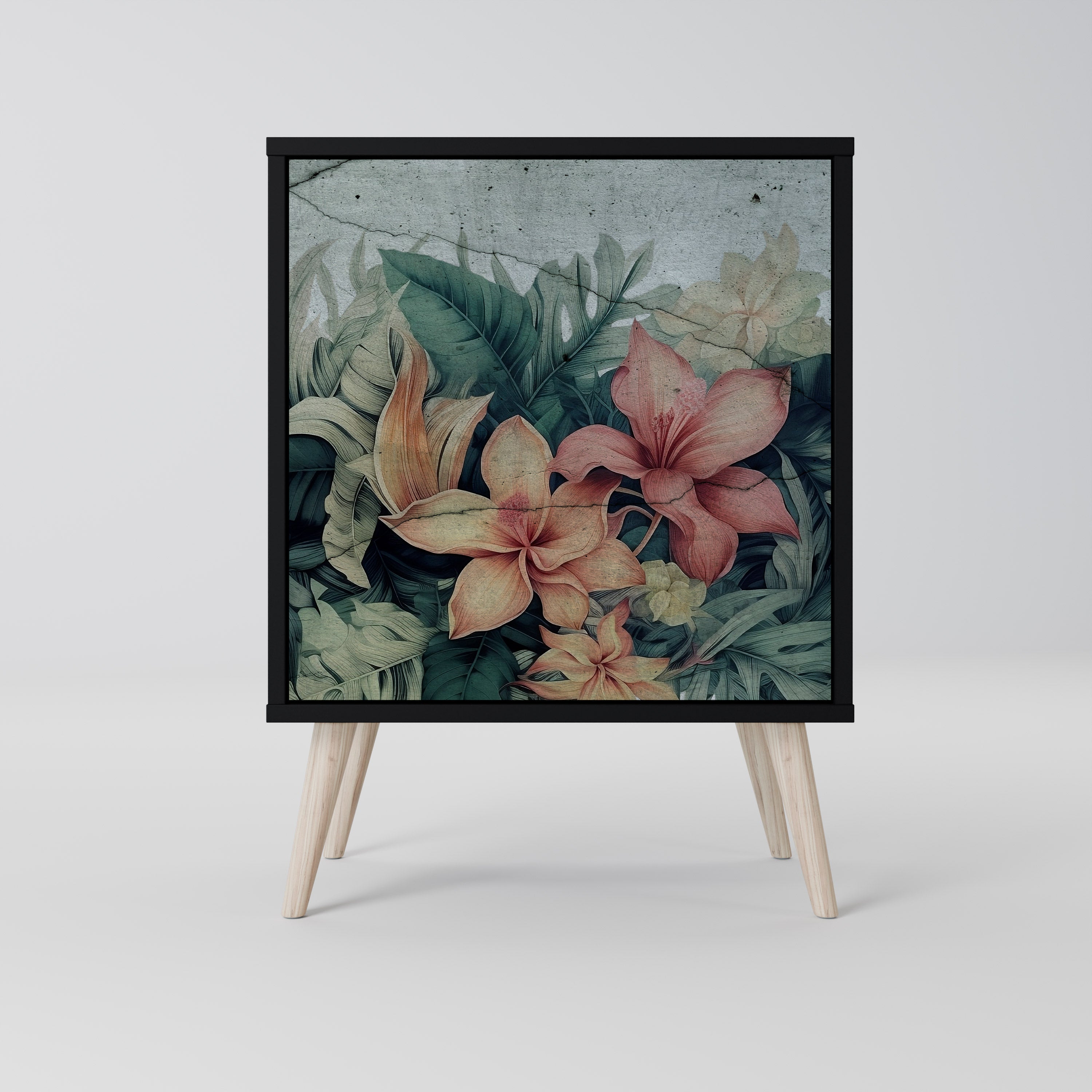 Aparador HEAVENLY BLOOM de 1 puerta en acabado negro