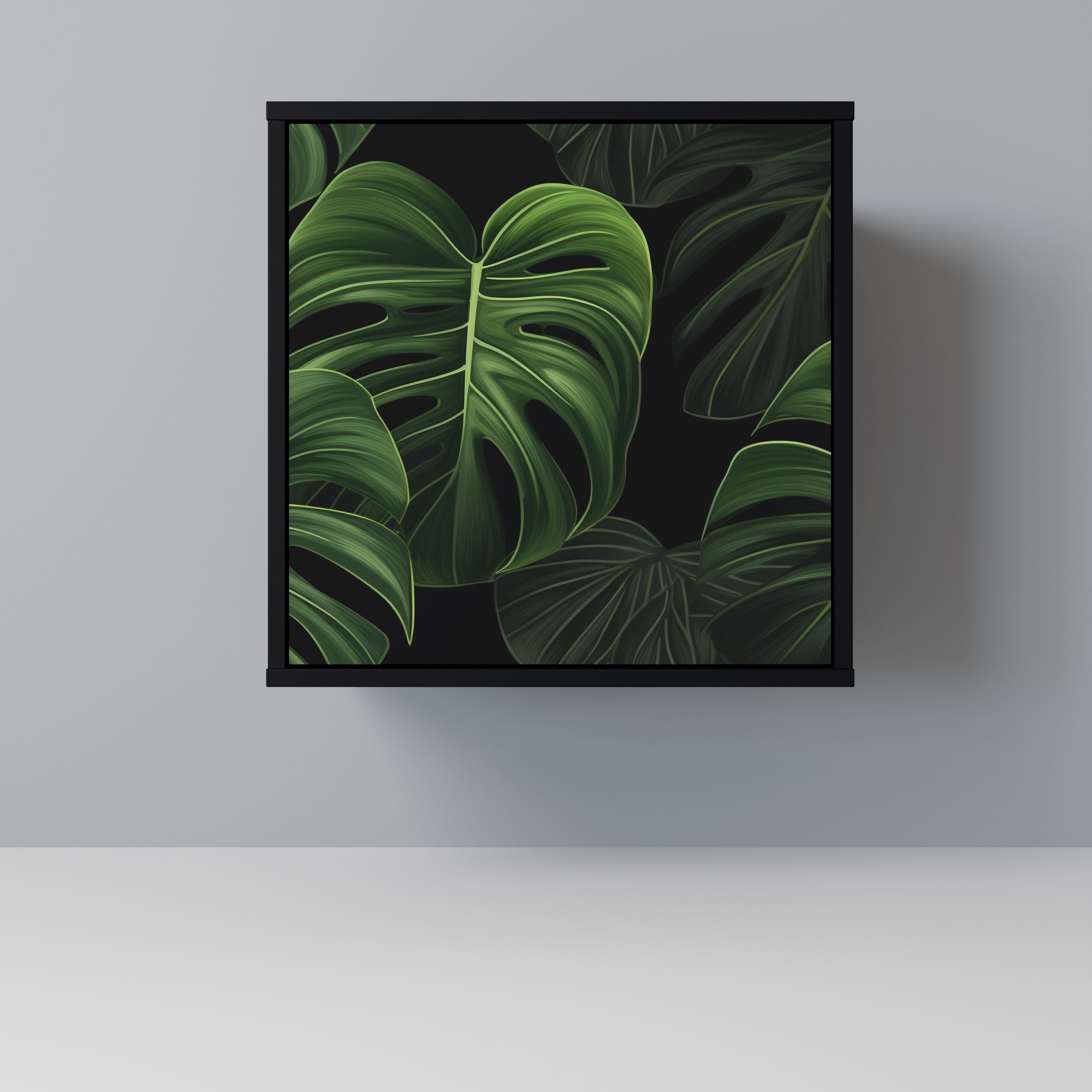 Aparador INFINITE MONSTERA de 1 puerta en acabado negro