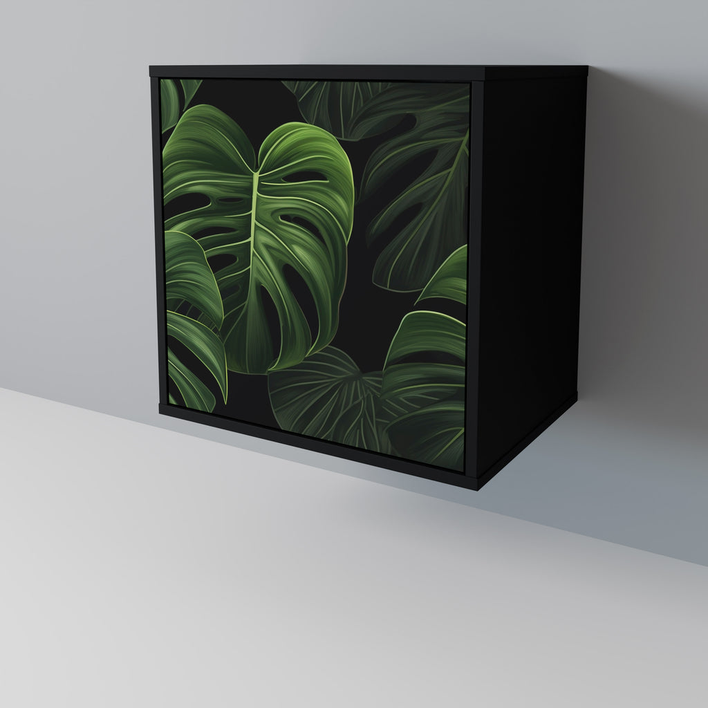 Aparador INFINITE MONSTERA de 1 puerta en acabado negro