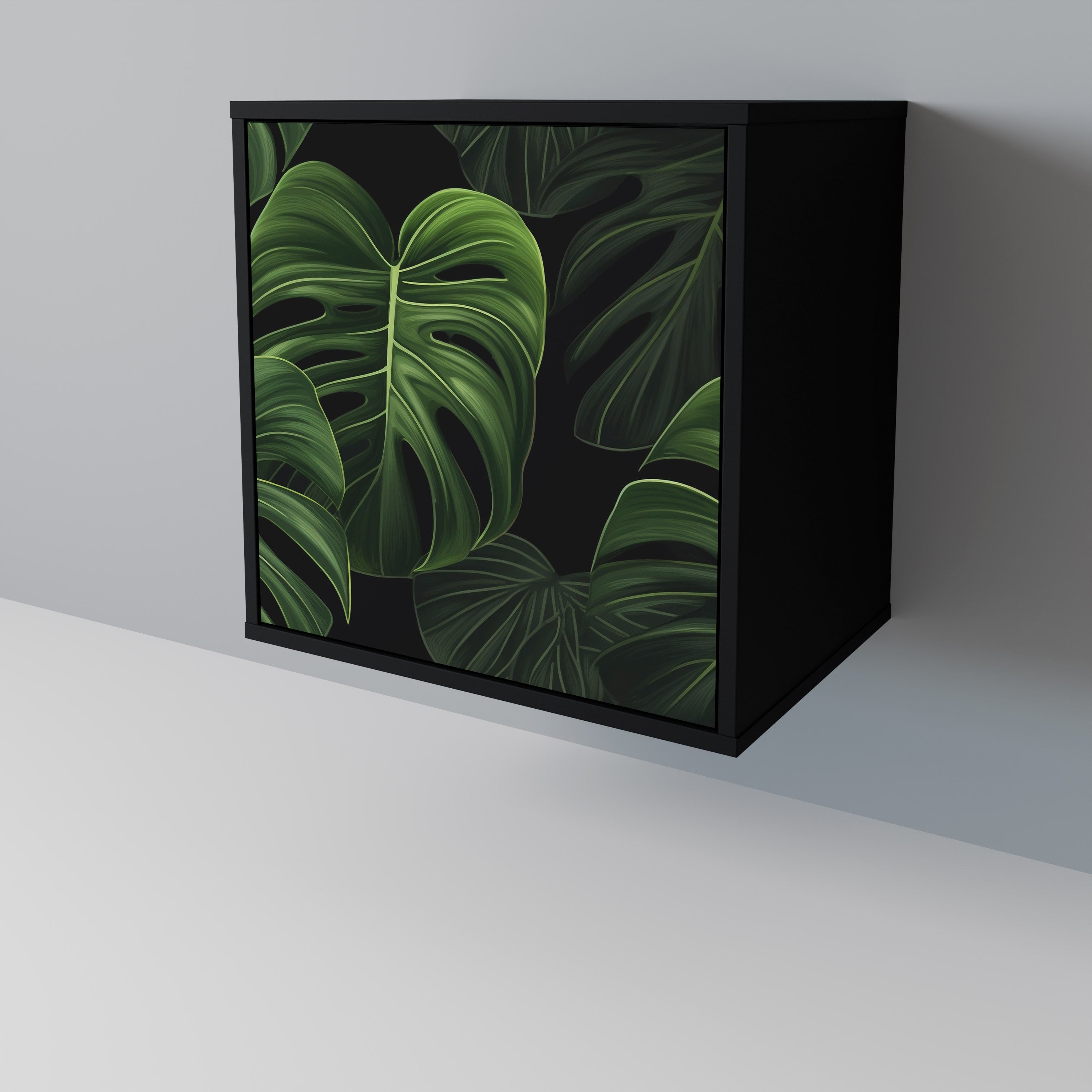 Aparador INFINITE MONSTERA de 1 puerta en acabado negro