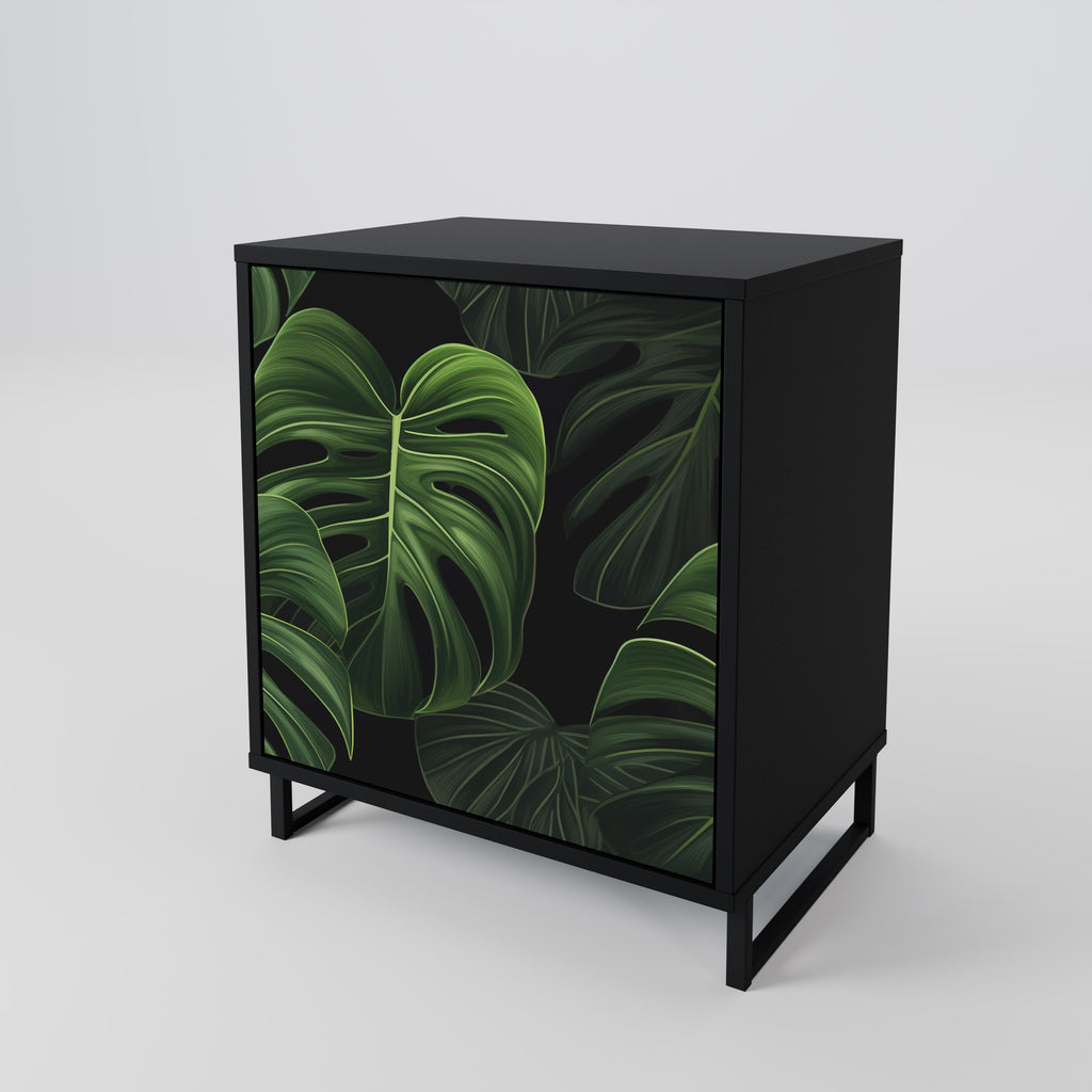 Aparador INFINITE MONSTERA de 1 puerta en acabado negro